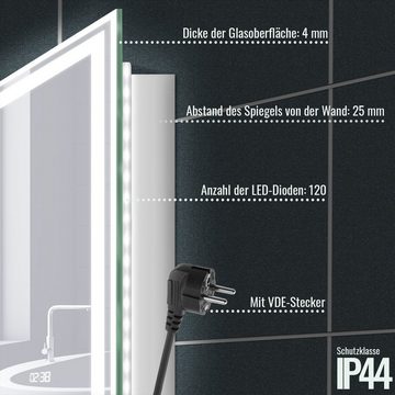 Aquamarin Badspiegel LED Badspiegel - Beschlagfrei, Dimmbar, Energiesparend, 3000-7000K