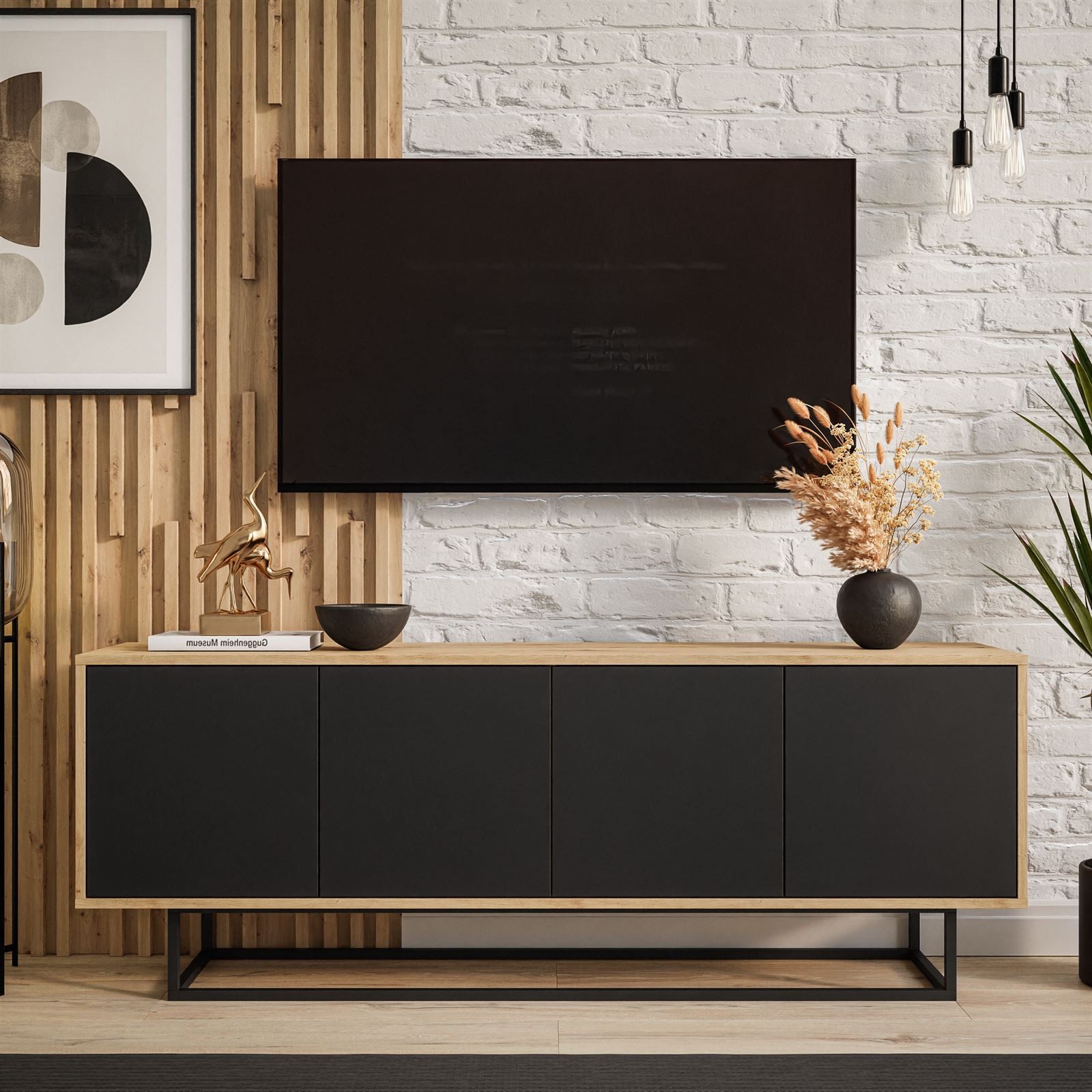 Lookway TV-Schrank SANAYI LOFT mit Metallgestell Breite: 156 cm