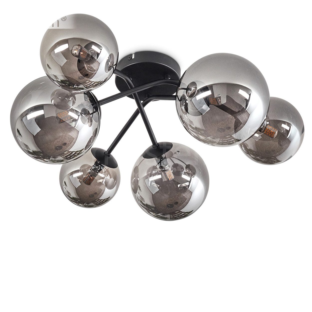 hofstein Deckenleuchte Deckenlampe aus Metall/Glas in günstig online kaufen