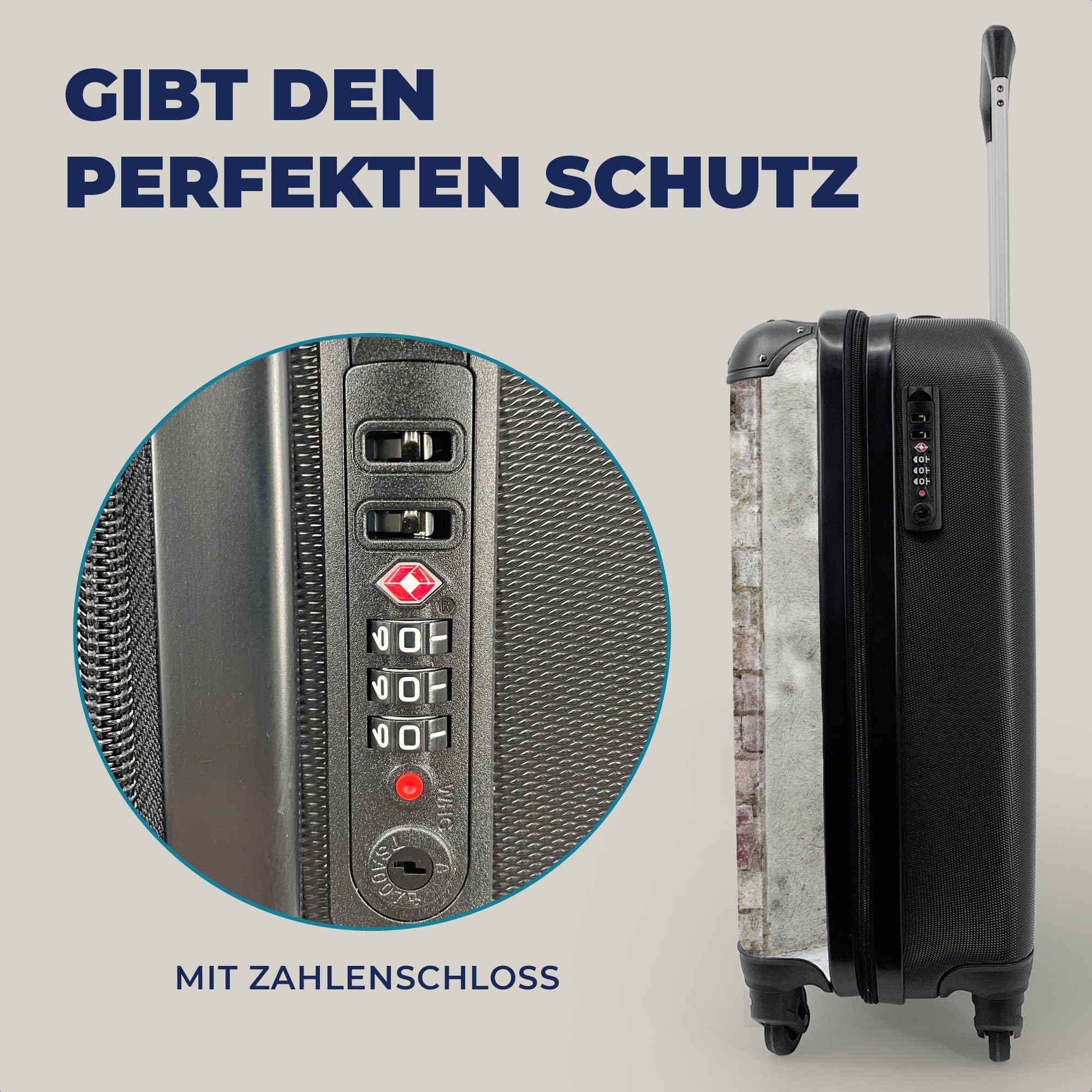 Reisekoffer Ziegelmauer Trolley, 4 mit rollen, Ferien, einer Handgepäckkoffer die Reisetasche wächst, Hedera, Eine Rollen, MuchoWow Handgepäck an für