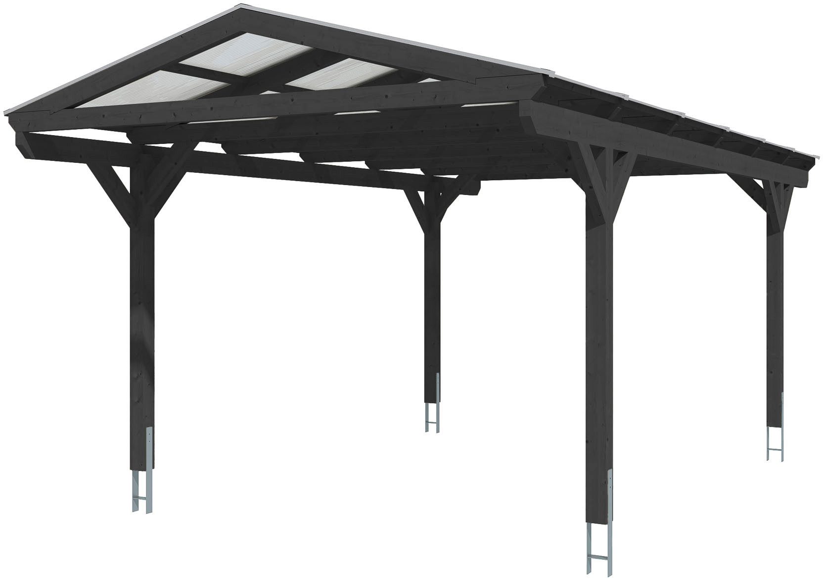 Skanholz Einzelcarport Westerwald, BxT: 362x648 cm, 281 cm Einfahrtshöhe