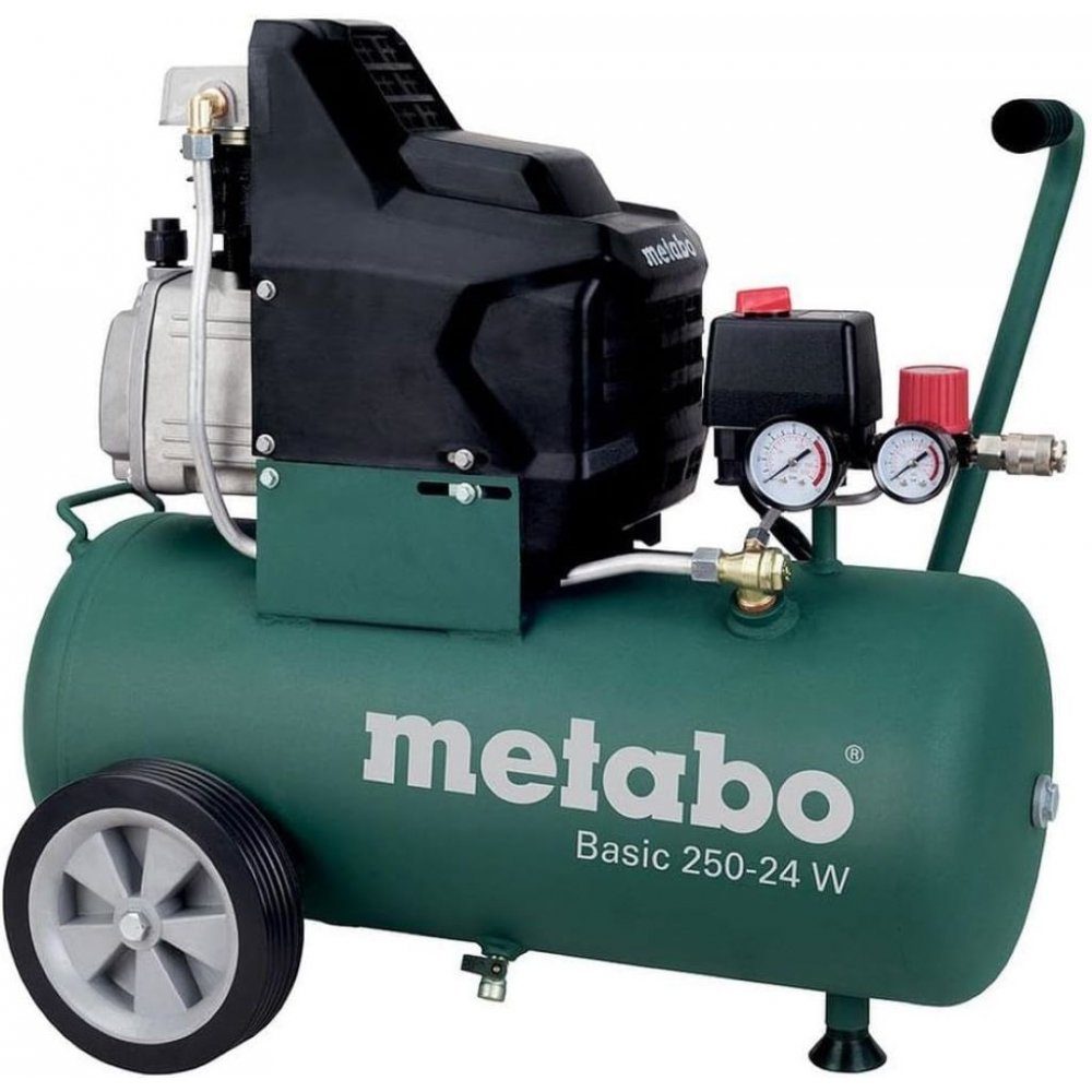 metabo Kompressor Basic 250-24 W - Druckluft-Kompressor - grün, 1500 W, max. 8 bar, 24 l