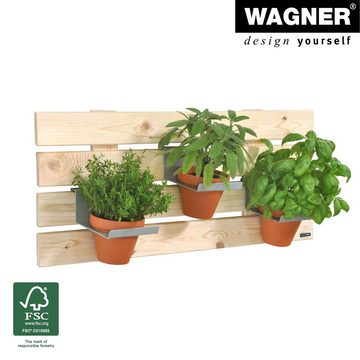 WAGNER design yourself Hochbeet GreenWALL - 79 x 31 cm - Massivholz I FSC® I natur I Hängende Blumen - & Kräuterwand I inkl. Befestigungsmaterial