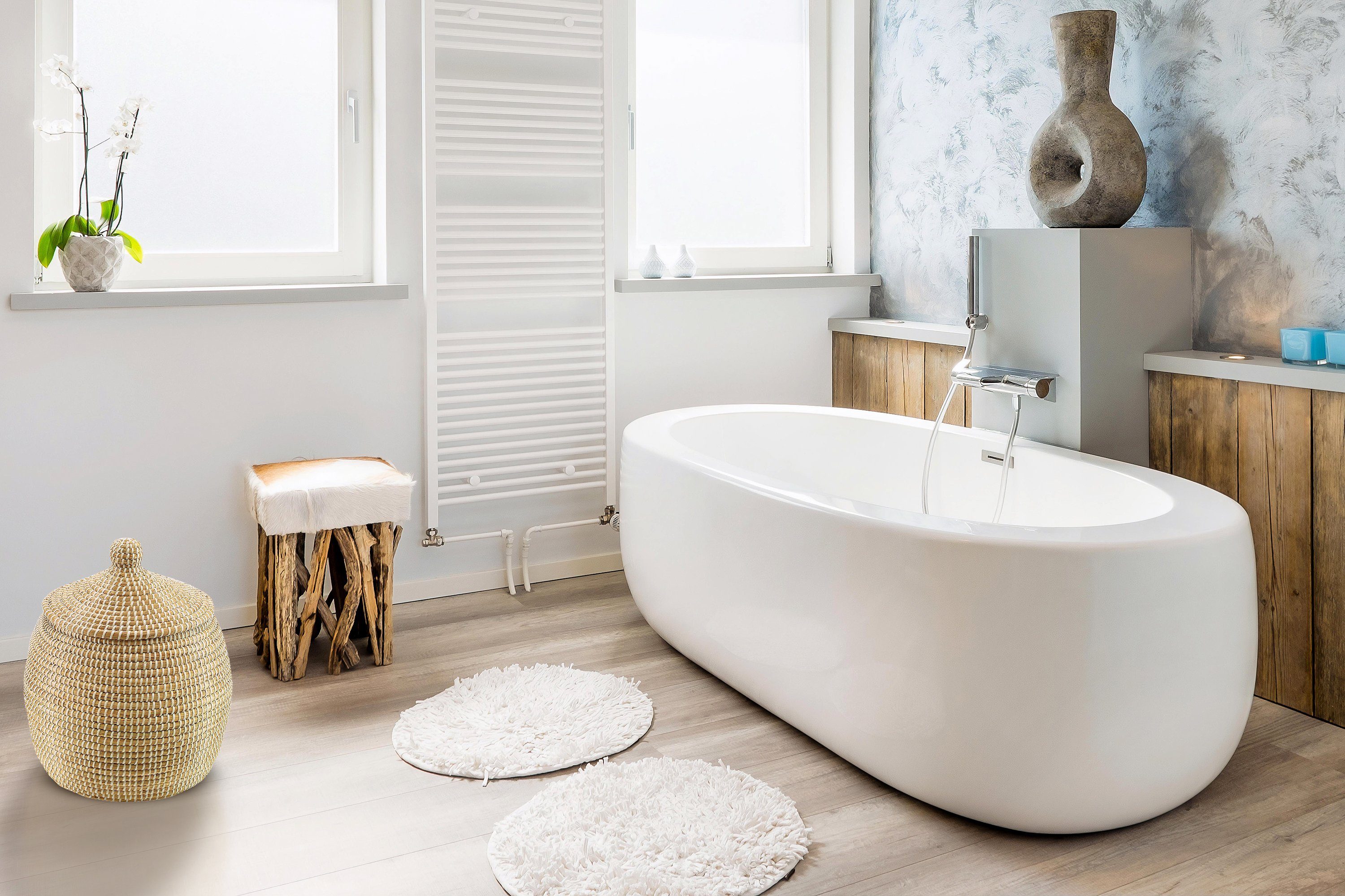 Kobolo Aufbewahrungskorb Schlangenkorb aus Seegras/Kunststoff natur D 32 cm günstig online kaufen