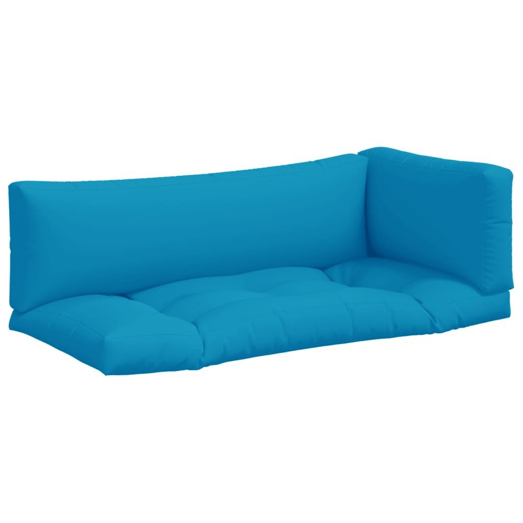 vidaXL Sitzauflage Palettenkissen 3-tlg. Hellblau Stoff, günstig online kaufen