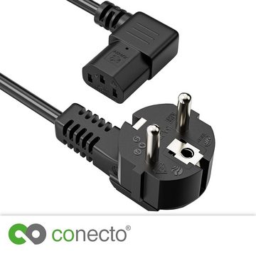 conecto conecto Strom-Kabel, Schutzkontakt-Stecker 90° auf C13 IEC-Buchse Stromkabel, (100 cm)
