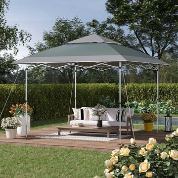 Outsunny Faltpavillon Pavillon, mit 12 Seitenteilen, (Set, 1 Faltpavillon ; 4 Abspannleinen; 8 Bodenheringe; 1 Rolltasche), BxT: 360x360 cm