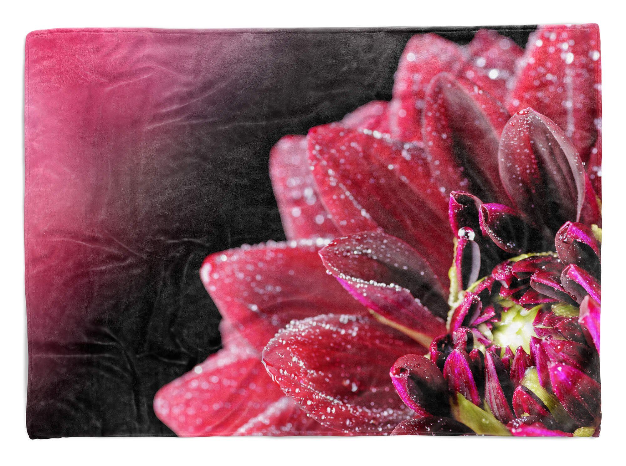 Sinus Art Strandhandtuch Saunatuch Rote Handtücher (1-St), Baumwolle-Polyester-Mix Handtuch Handtuch mit Fotomotiv Kuscheldecke Blume, Zinnie