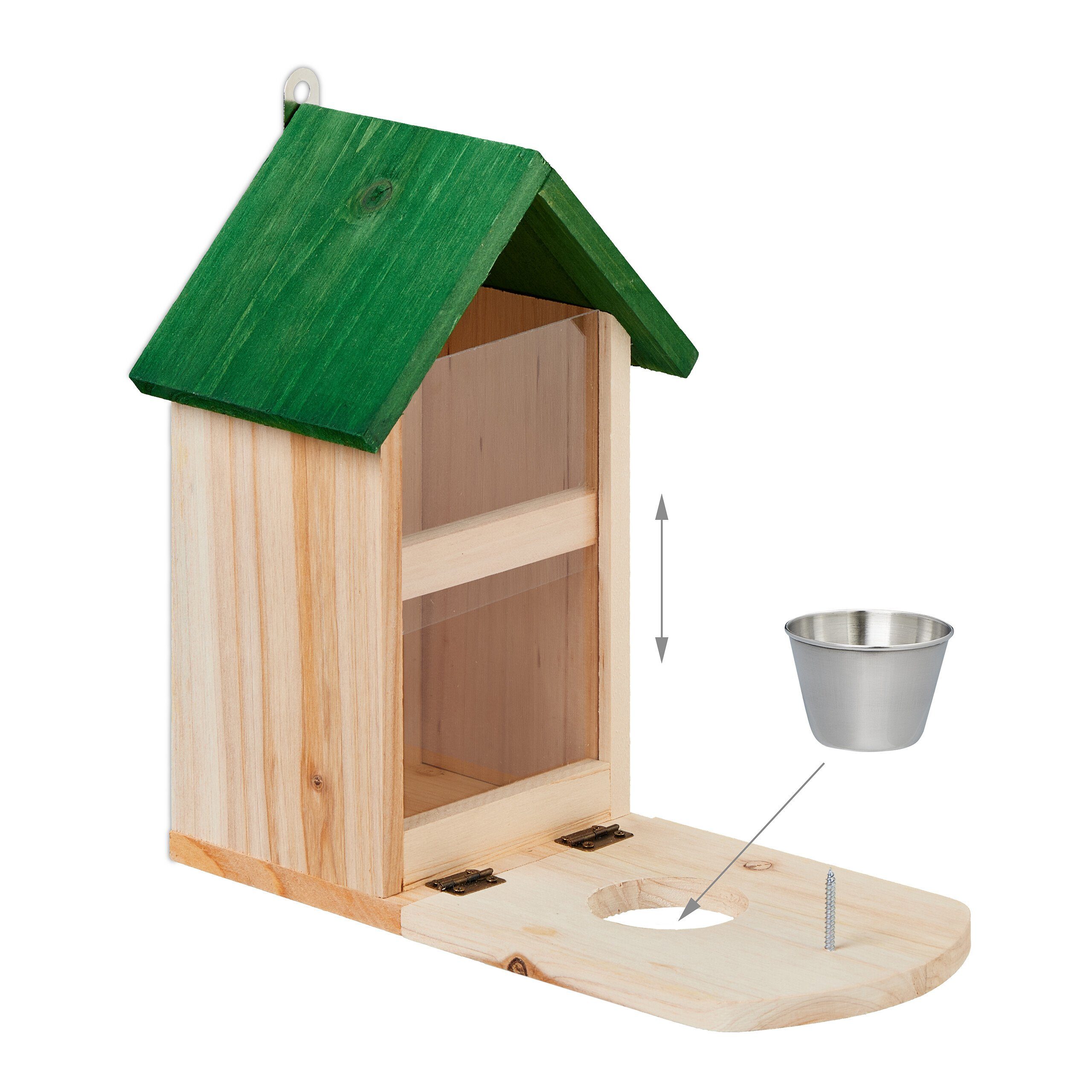Eichhörnchen-Futterspender 'Picknicktisch' Aus Holz Mit Regenschirm – Süße Futterstation Für Garten, Terrasse & Balkon