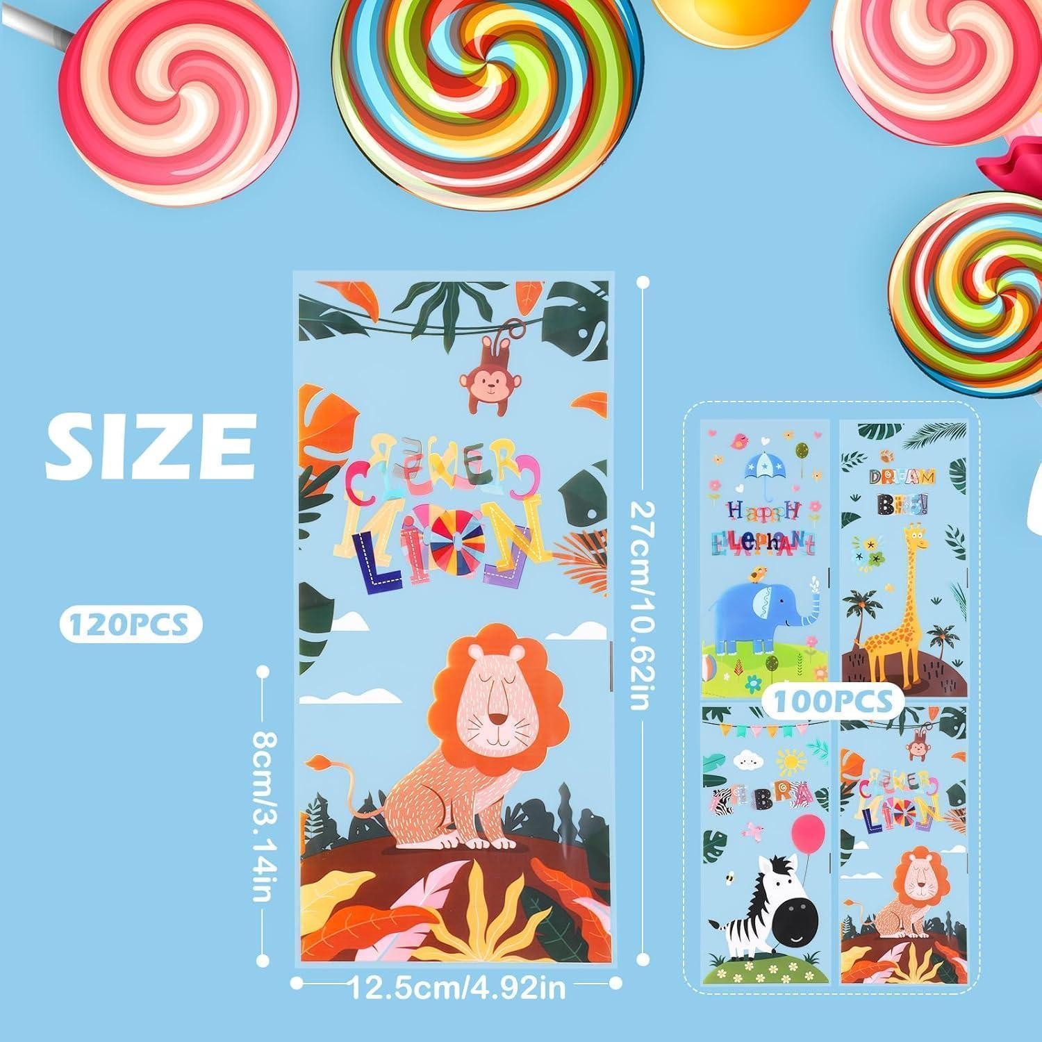 LuxusKollektion Geschenkfolie Zellophantüten 100 transparent Geschenktüten Twistkrawatten Tier