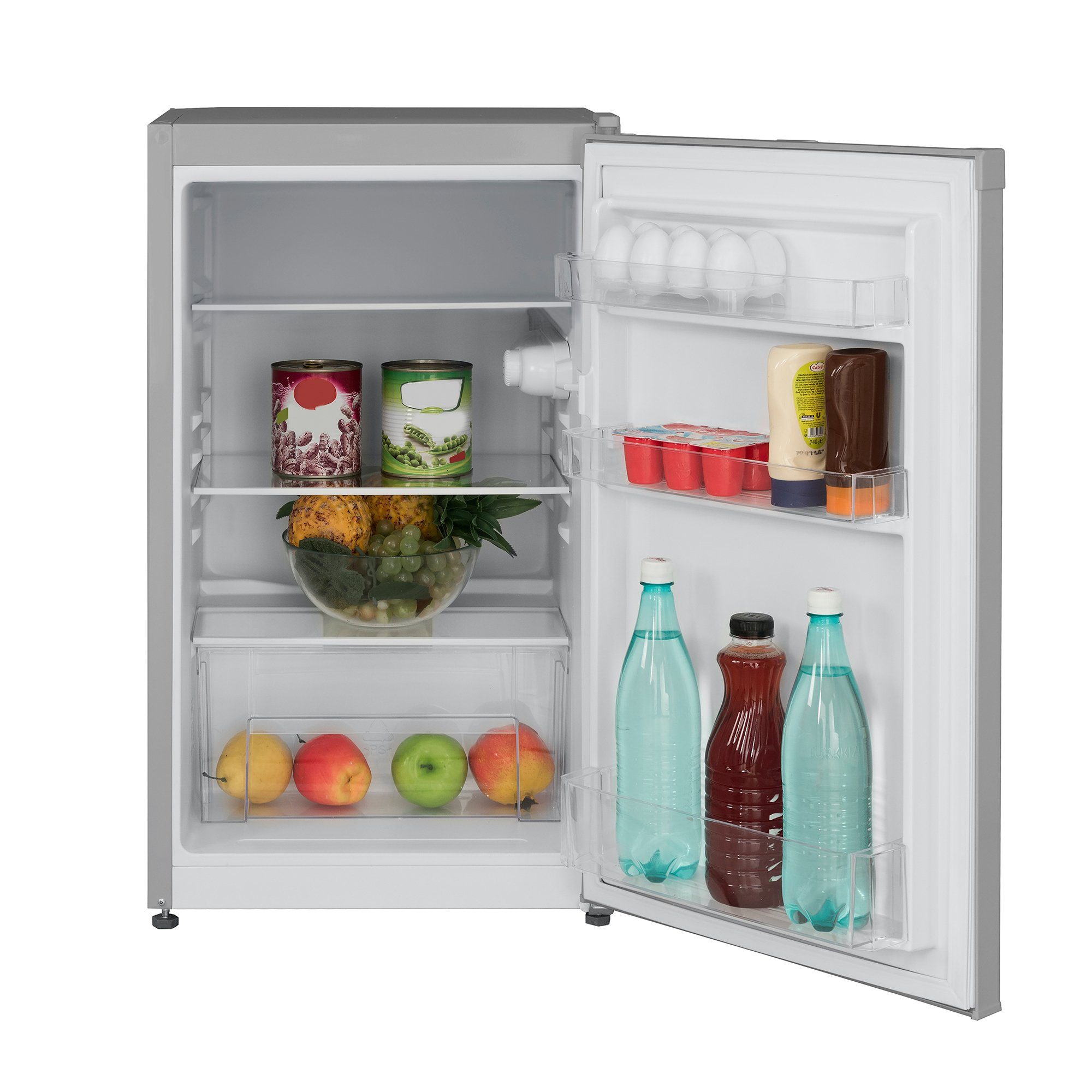 Telefunken Kühlschrank CF-31-121-S, 82.1 cm hoch, 48 cm breit, Ohne Gefrierfach, Freistehend, 90 Liter Nutzinhalt, Klein, Silber – Bild 2 von 5