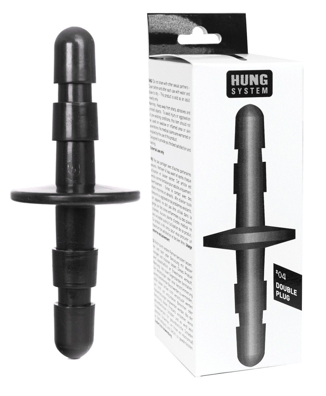 Rocks-Off HUNG SYSTEM Dildo HUNG SYSTEM Double Insert/Double Plug black, Toys für Alle,Hung System,HUNG SYSTEM,Import-ST Rubber,women,men,HU
