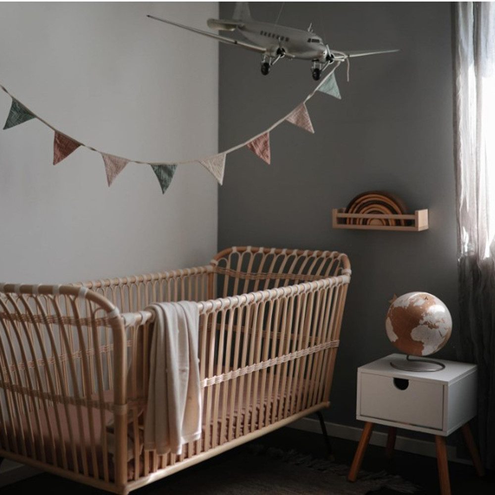 Coonoor Hängedekoration Wimpelkette Kinderzimmer,Girlande Kinderzimmer Deko zum Aufhängen (Musselin Baumwolle Stoff Wimpelkette), Hausbett Deko Mädchen&Jungen,Wanddeko Geschenk,Babyzimmer Dekoration