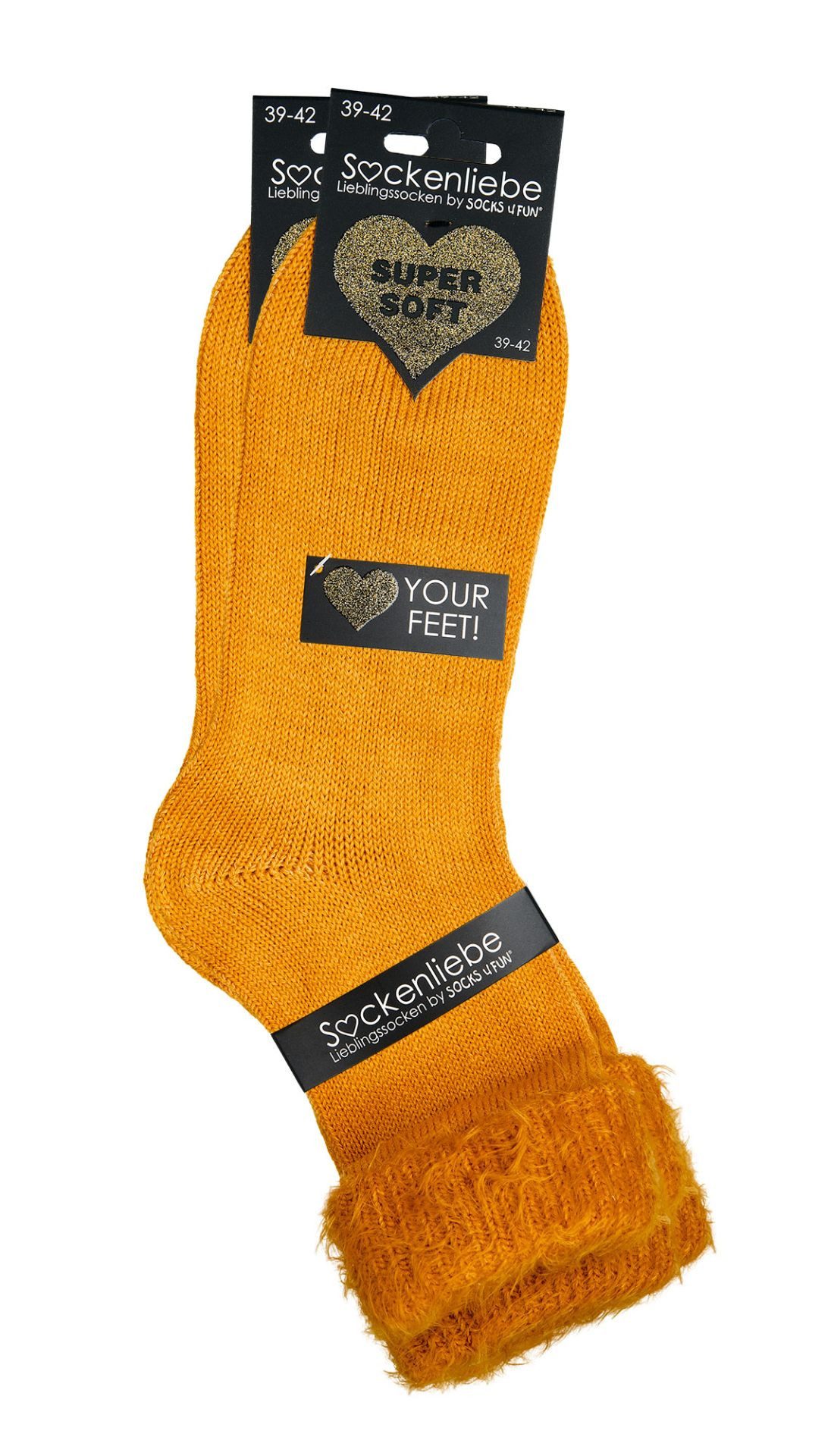FussFreunde Kuschelsocken 2 Paar softe Kuschelsocken, Flausch-Söckchen, Umschlagsocken für Damen (Packung, 2 Paar) weich und flauschig, atmungsaktiv, hautsympathisch