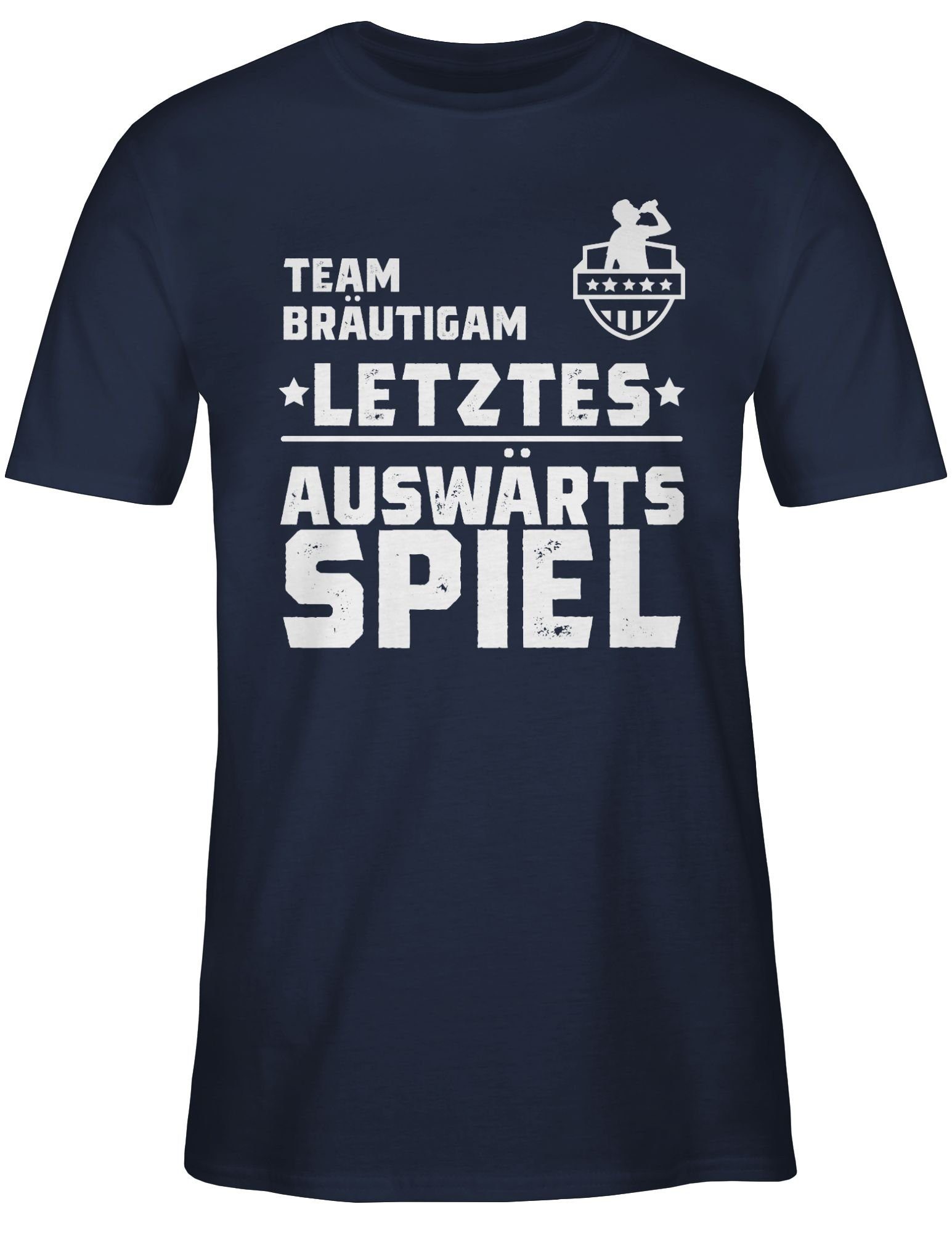 Team T-Shirt - 02 JGA Navy Blau Auswärtstour Männer Bräutigam Shirtracer Auswärtsspiel Letztes