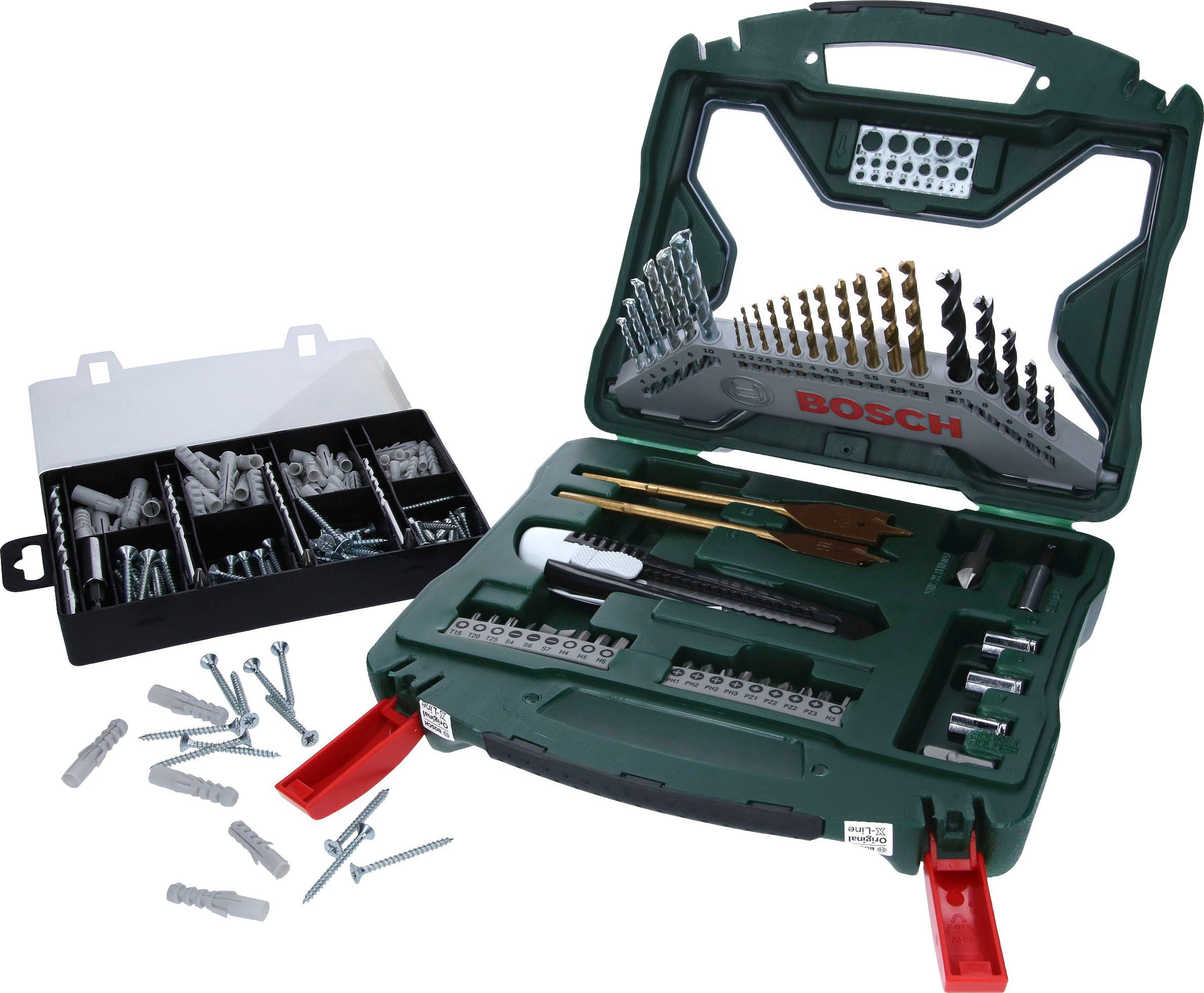 Bohrer- und Bitset Zubehörset X-Line 50Ti plus 173-teiliges Fixier-Set