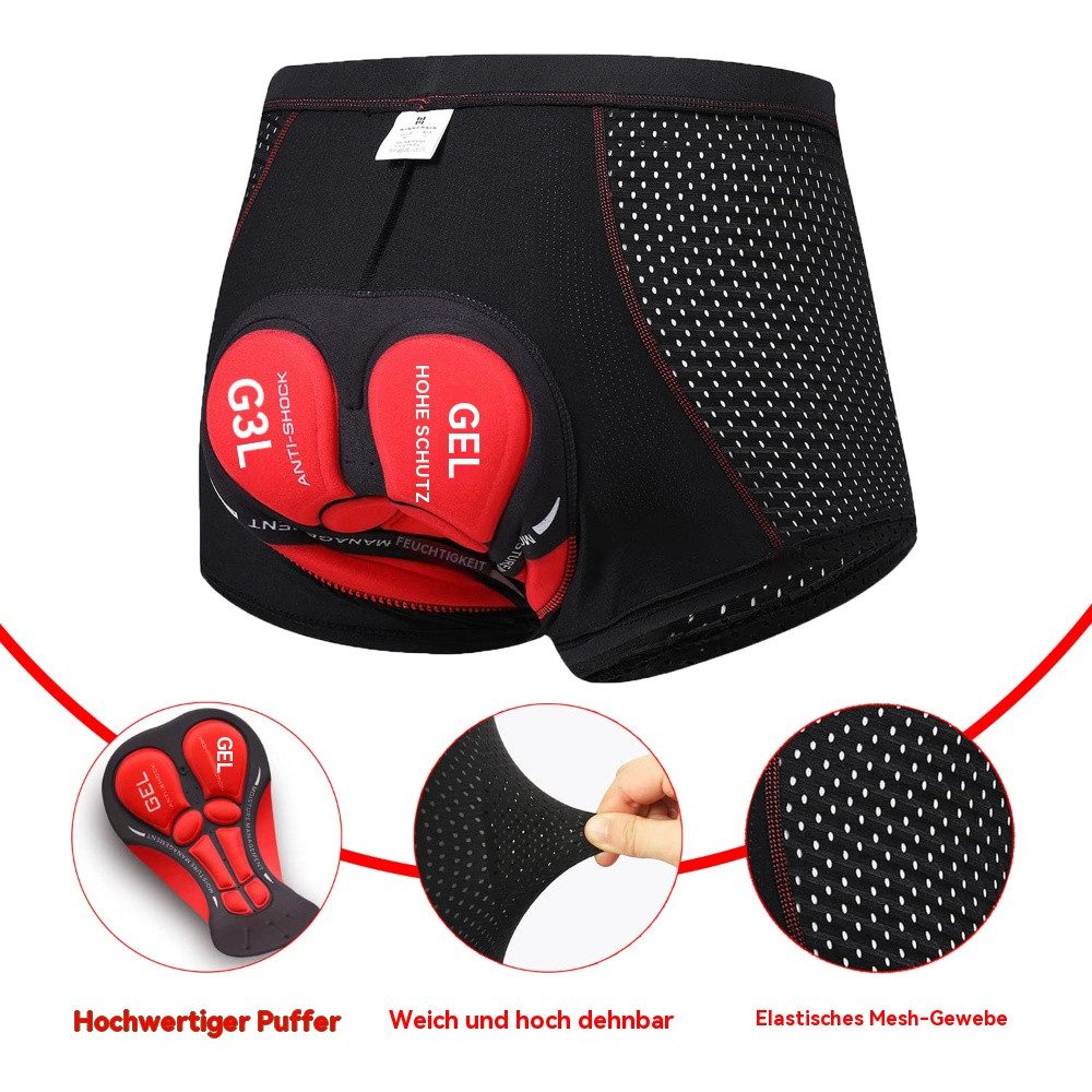 Blusmart Radlerhose Atmungsaktive Radlerhosen für Herren und Damen (Stoßfest, atmungsaktiv, Schnelltrocknend, elastisch) Radsportshorts Fahrradhosen mit 5D Gel Sitzpolster