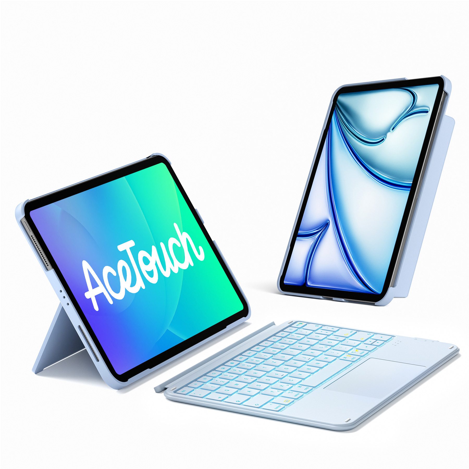 Inateck für iPad 11 Gen A16, 11 Zoll iPad Air M4 M3, iPad 10, iPad Pro 4/3/2/1 iPad-Tastatur (Ultraleichte, Abnehmbare Tastatur mit Touchpad, Tragbar)