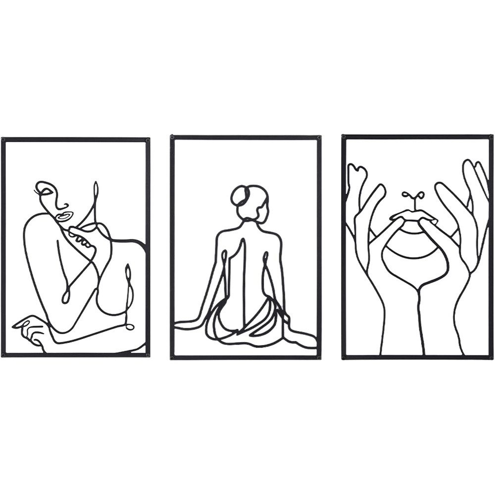 zggzerg Wanddekoobjekt 3 Stück Wanddekoration aus Metall, Minimalistische W günstig online kaufen