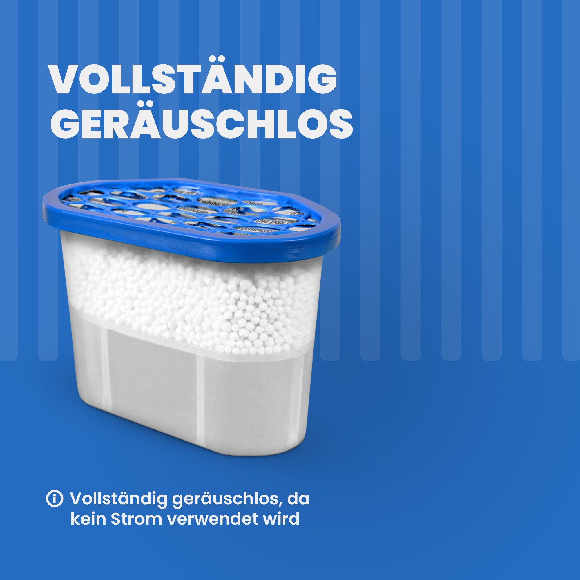 Bestlivings Granulat-Luftentfeuchter im 10er-Pack, für 50 m³ Räume, Tank 0,55 l, Wohnzimmer, Keller, Küche, Schlafzimmer, Badezimmer, Auto
