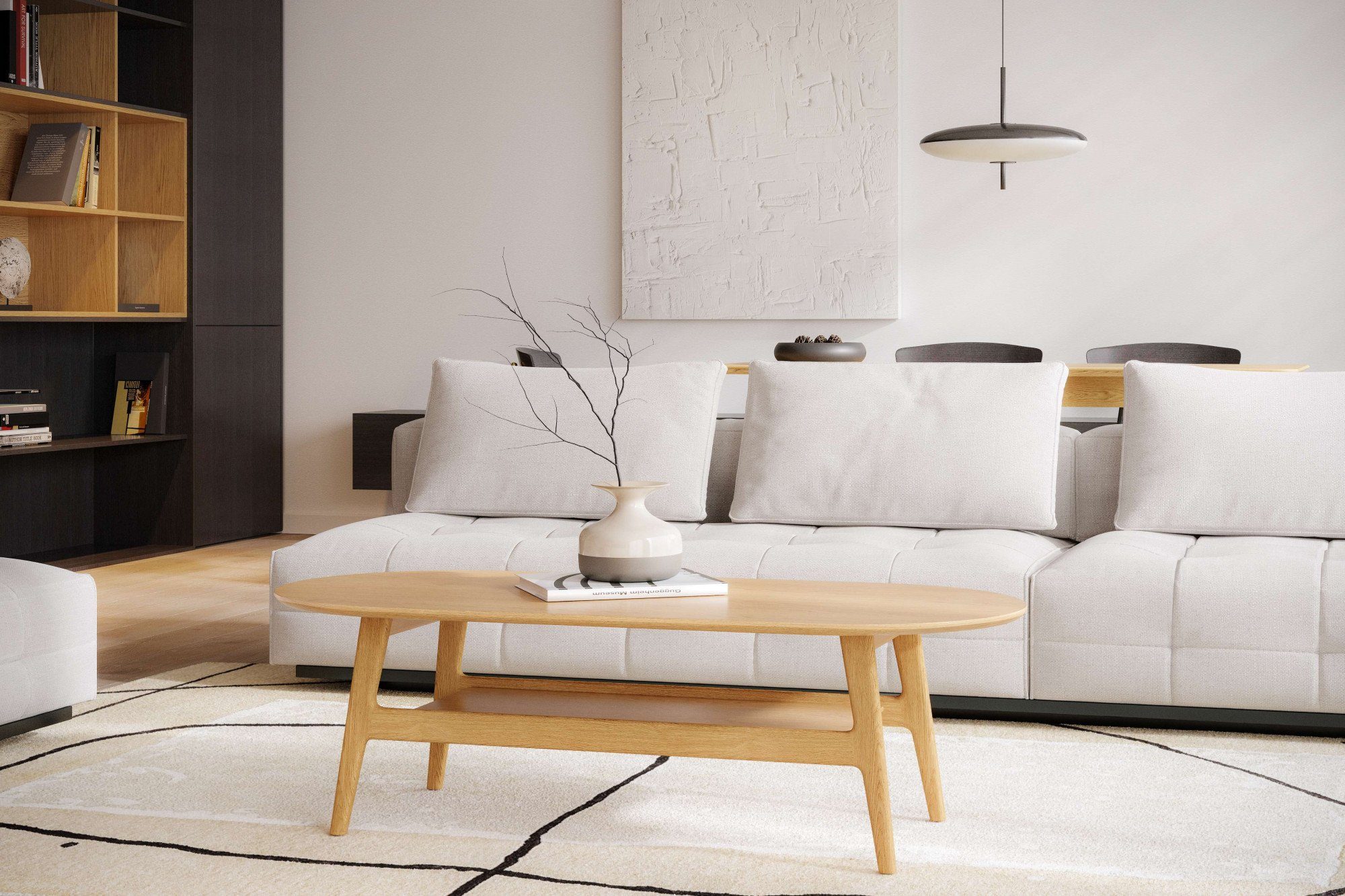 Woodman Couchtisch Curved, Scandi Design, Breite 130 cm, FSC®-zertifiziert