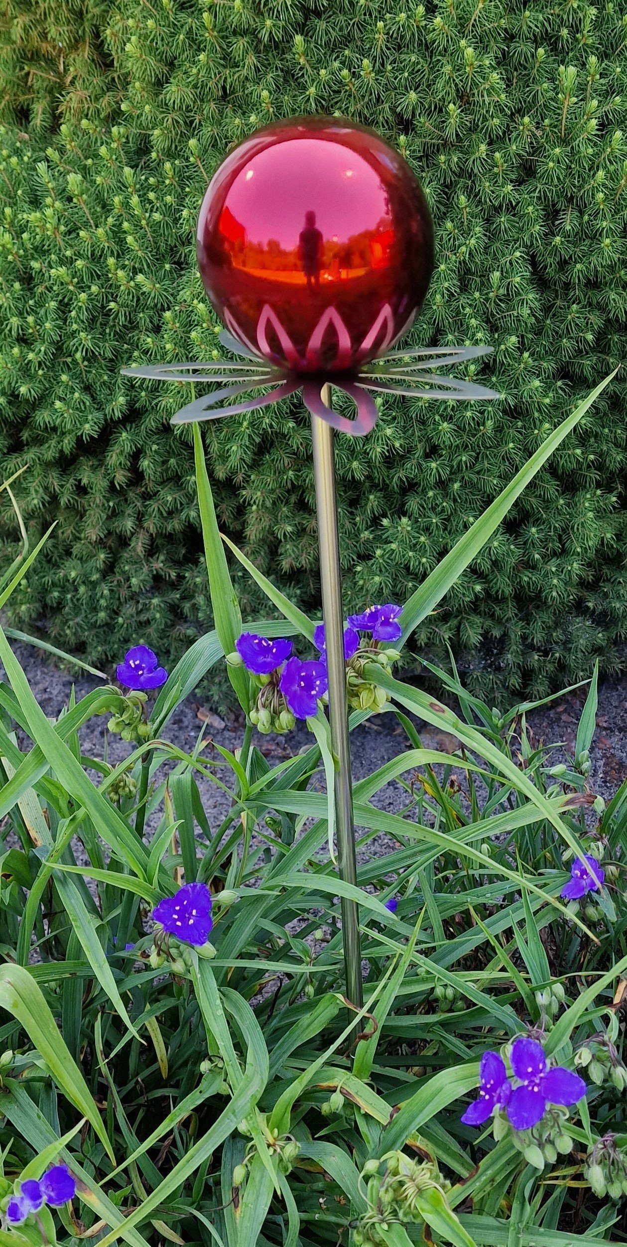 Paris Rosenkugel Edelstahl Jürgen Bocker Stab Garten-Ambiente cm Gartenstecker 10 poliert 80 rot cm Blütenzauber Gartenstecker