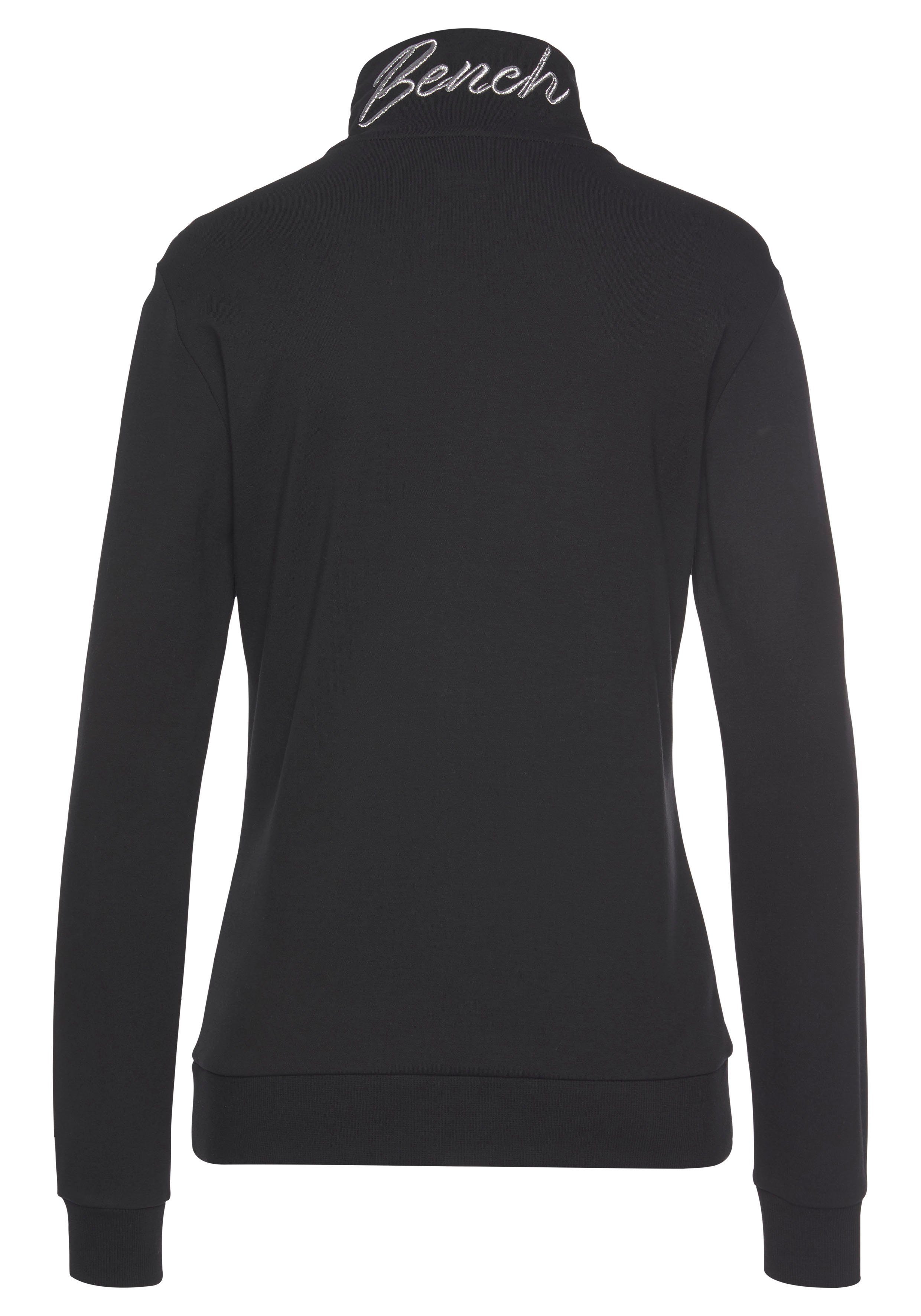 Bench. Loungewear Sweatjacke mit glänzender Logostickerei am Stehkragen, Loungewear – Bild 4 von 5