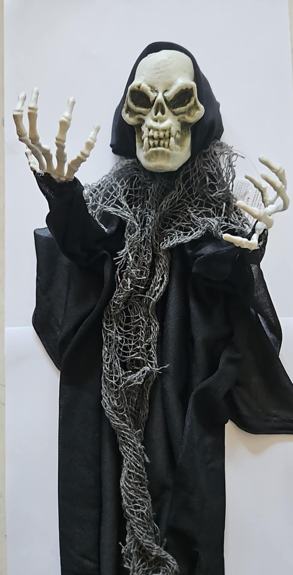 Fries Dekohänger XXL Halloween Deko Skelett Totenkopf Hänger 70 cm Bewegliche Hände, 70 cm Hoch
