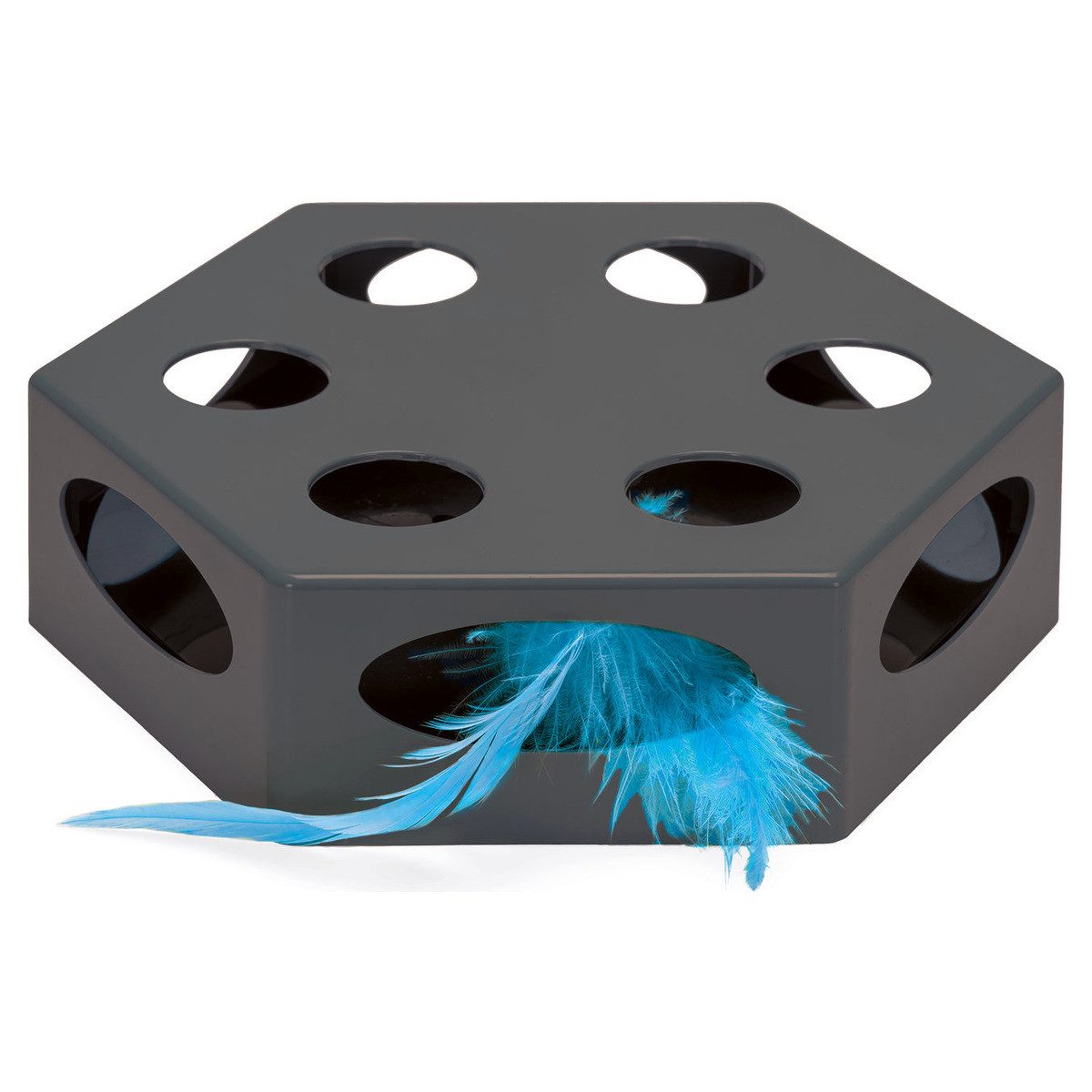 Beeztees Tier-Intelligenzspielzeug Katzenspielzeug Beute interaktiv grau