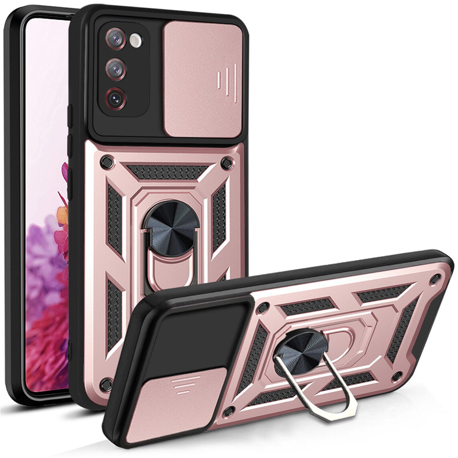 betterfon Smartphone-Hülle für Samsung Galaxy S20 FE Panzerhülle mit Kameraschutz Rosegold