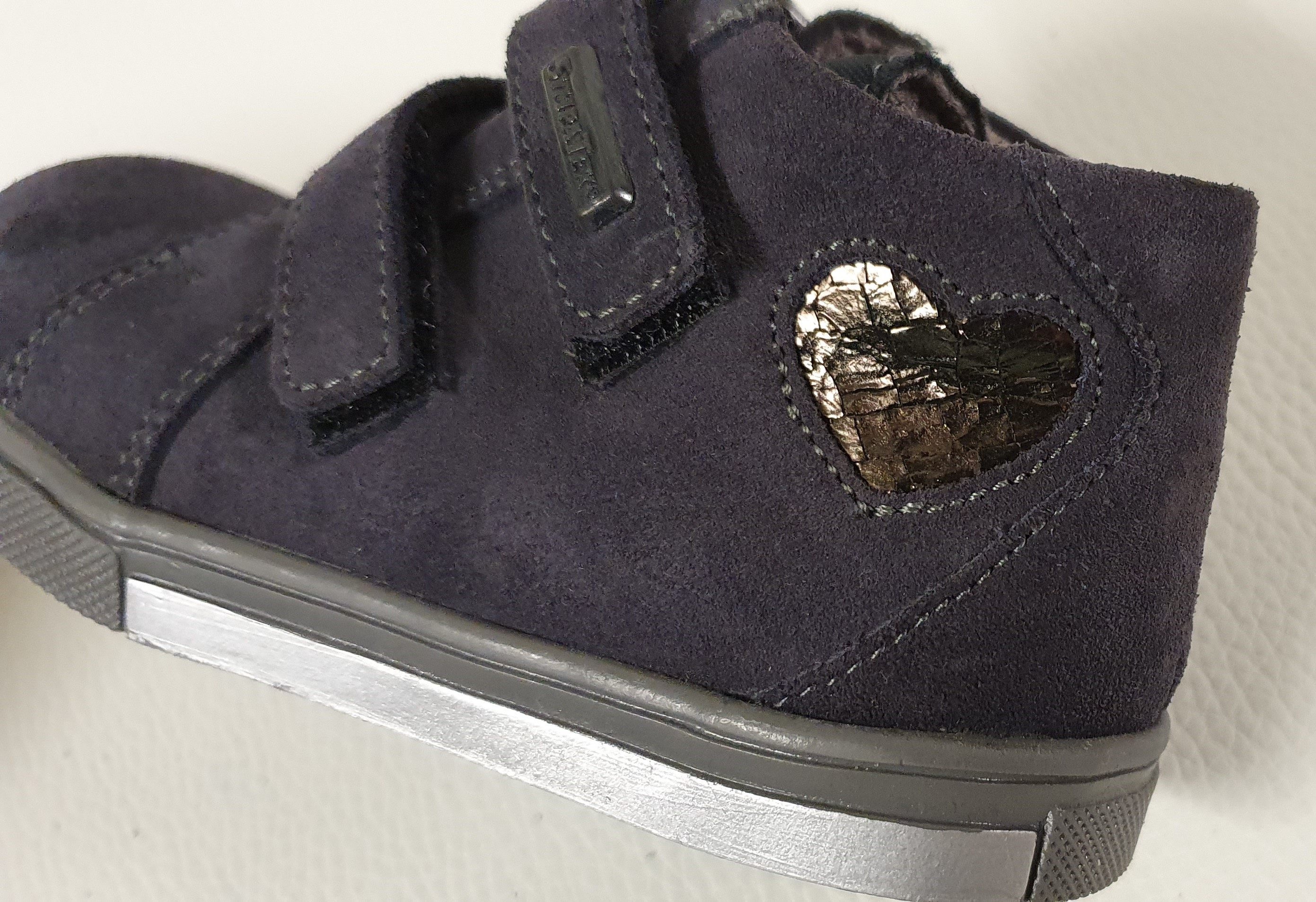Däumling Kinderschuh MID 110141 grau Klettverschluß Lederschuh Klettschuh wasserdicht
