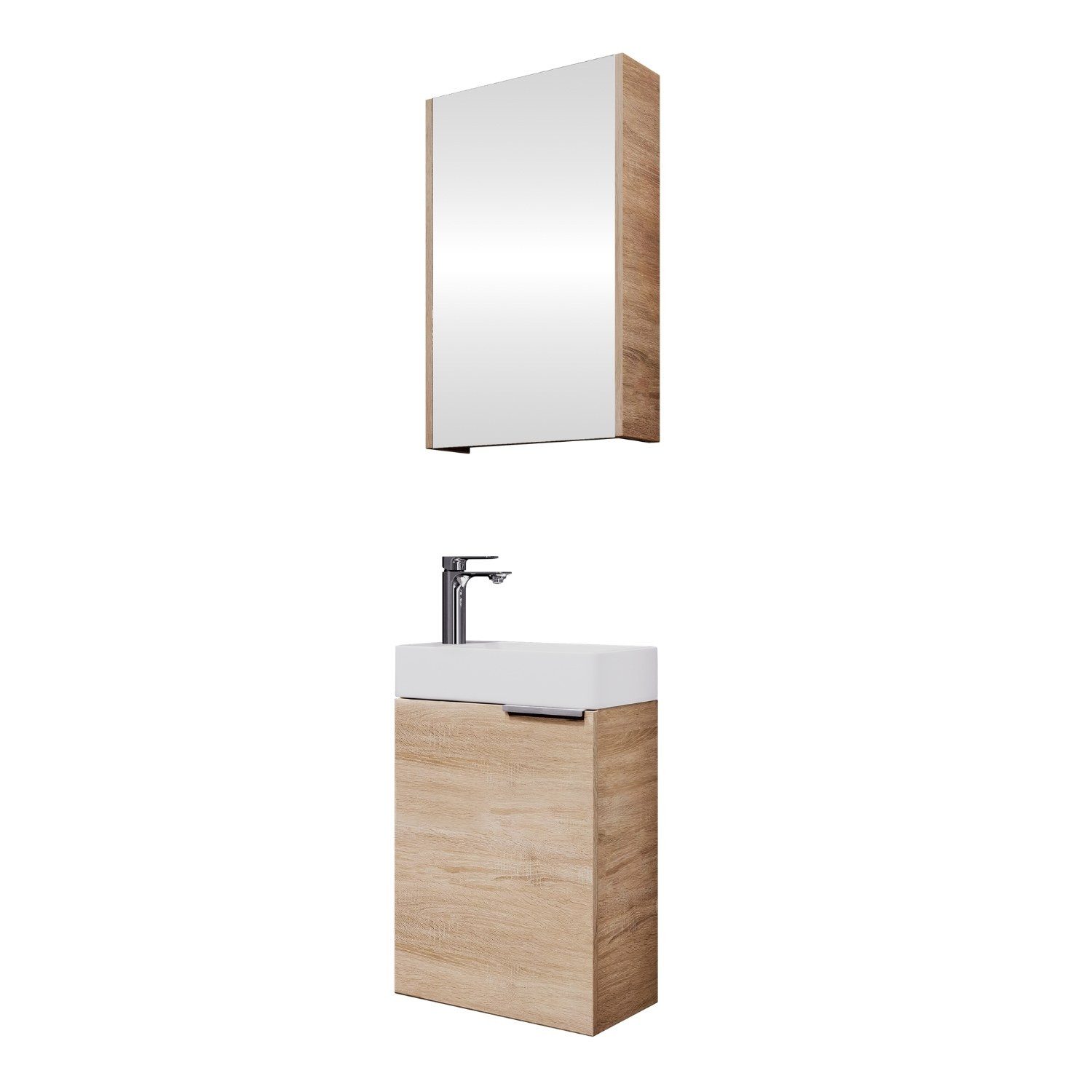 Planetmöbel Badmöbel-Set Badmöbel-Set 40cm mit Spiegelschrank günstig online kaufen