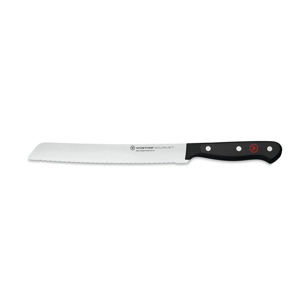 WÜSTHOF Brotmesser Brotmesser 20 cm Gourmet schwarz, Brotmesser, 32,40cm, Spezialkunststoff, schwarz