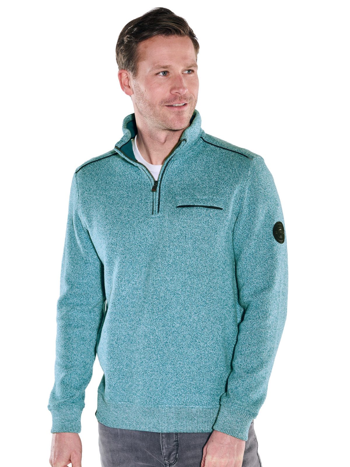 Engbers Sweatshirt engbers Herren Sweatshirt Stehbund, Tuerkis