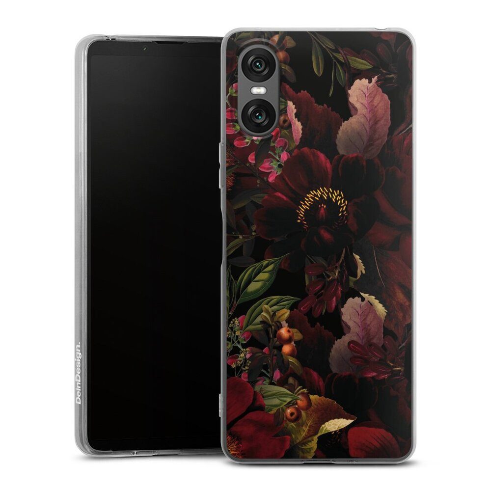 DeinDesign Handyhülle Utart Blumen Wiese Dunkle Blumenwiese, Sony Xperia 10 VI Silikon Hülle Bumper Case Handy Schutzhülle