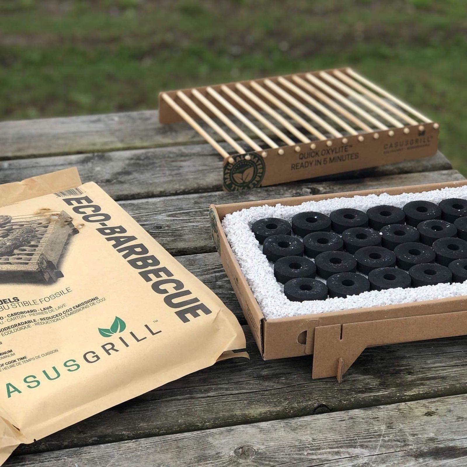 Casusgrill Holzkohlegrill Einweg-Grill biologisch abbaubar Mini-Grill ökologisch Einweggrill – Bild 3 von 5