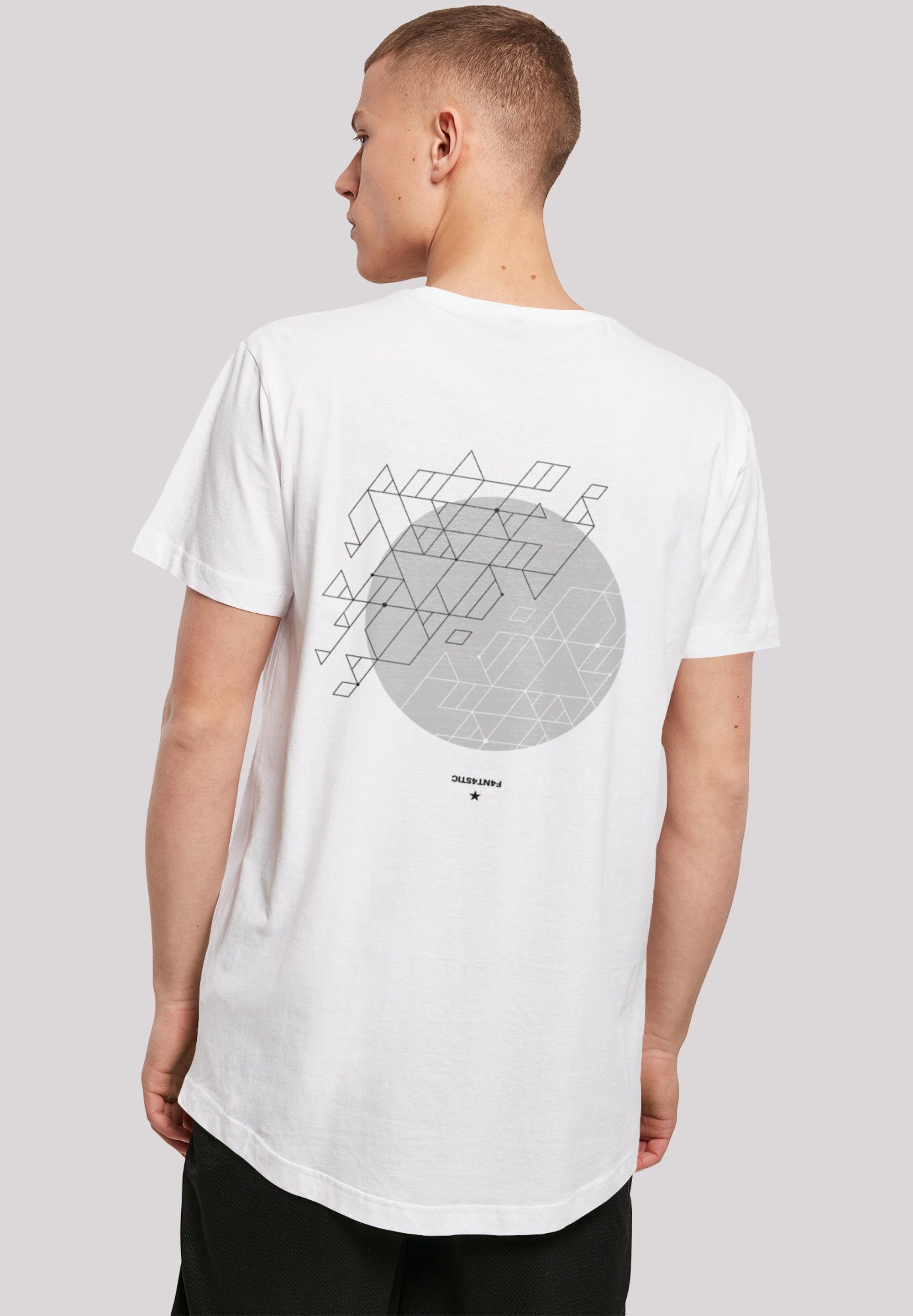 F4NT4STIC T-Shirt Geometrics Grau Print weiß