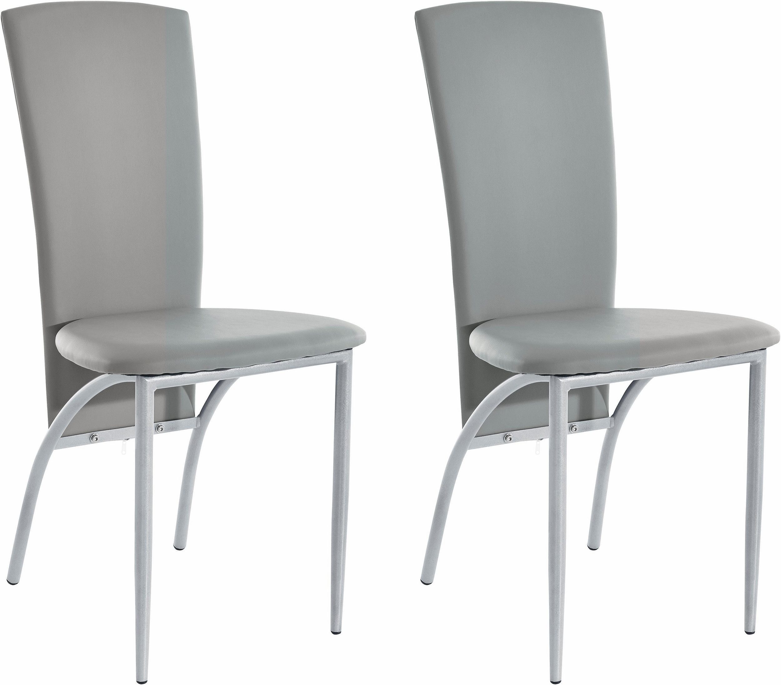 freiraum 4-Fußstuhl Nice, (2er-Set) in Grau, Polyurethan - 45x96x53cm (BxHxT)