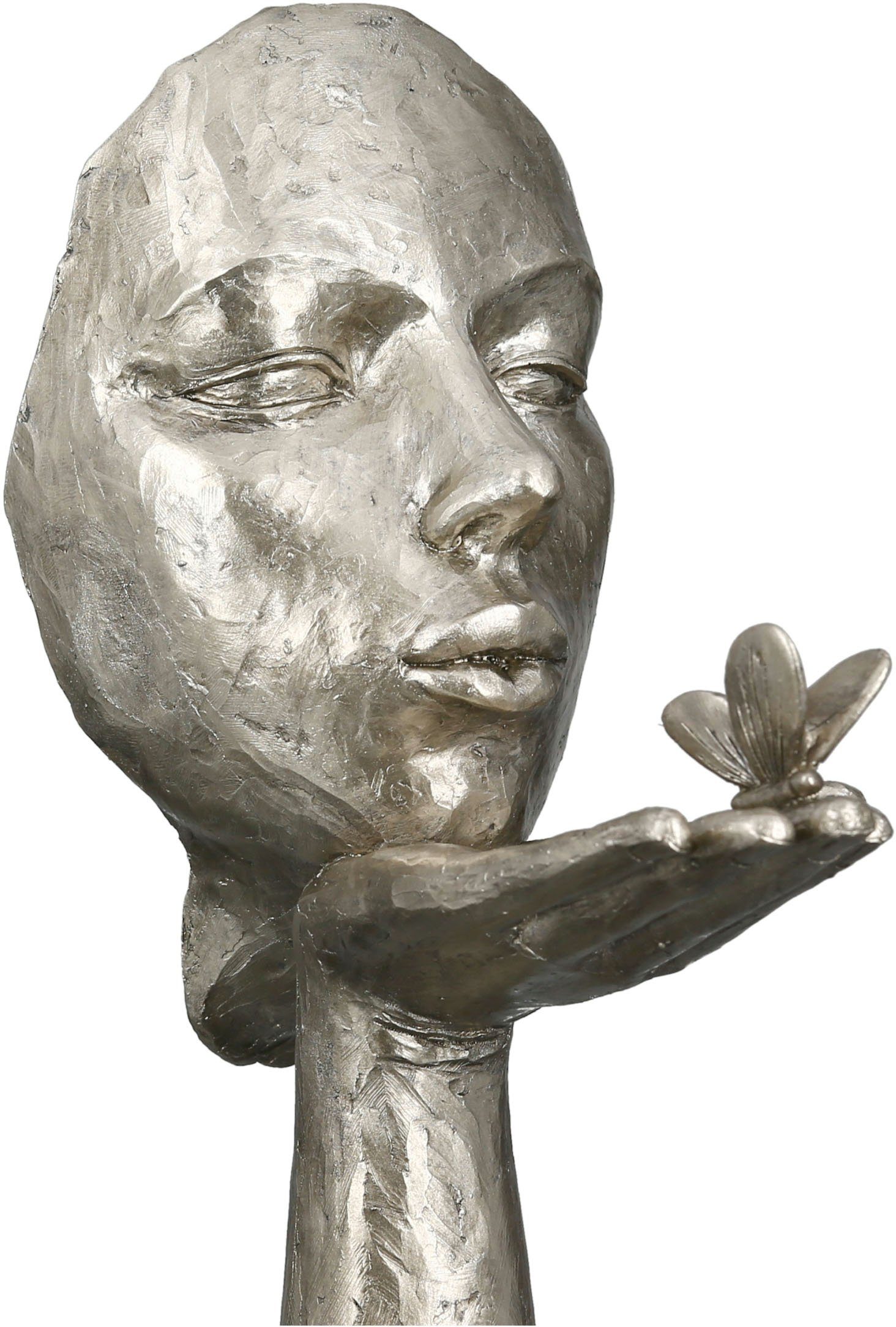GILDE Dekofigur Skulptur Polyresin Desire, silberfarben, antikfinish St), (1