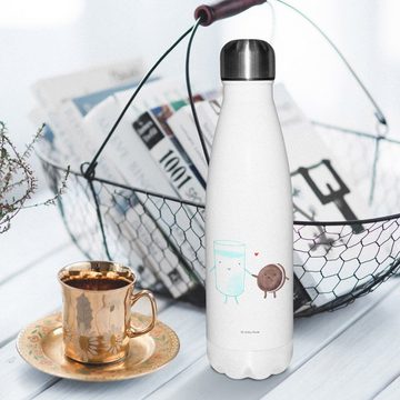 Mr. & Mrs. Panda Thermoflasche Milch Keks - Weiß - Geschenk, Tiermotive, romantisch, Isolierflasche, Stilvoll
