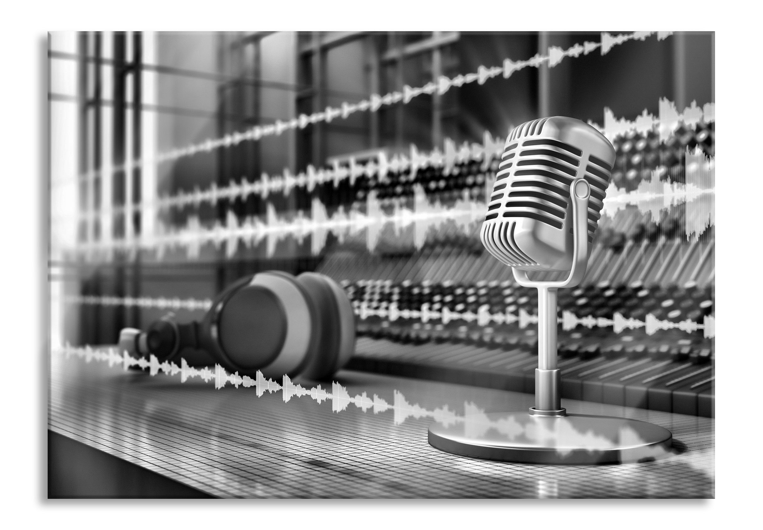 Glasbild Musikstudio