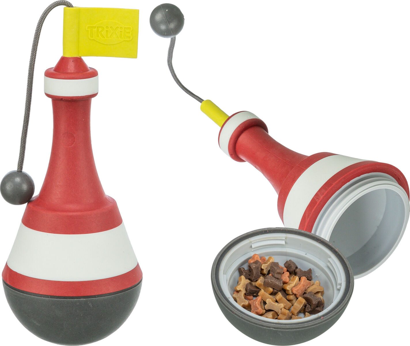 TRIXIE Wasserspielzeug Aqua Toy Snack-Boje am Seil - diverse - 19 cm, TPR