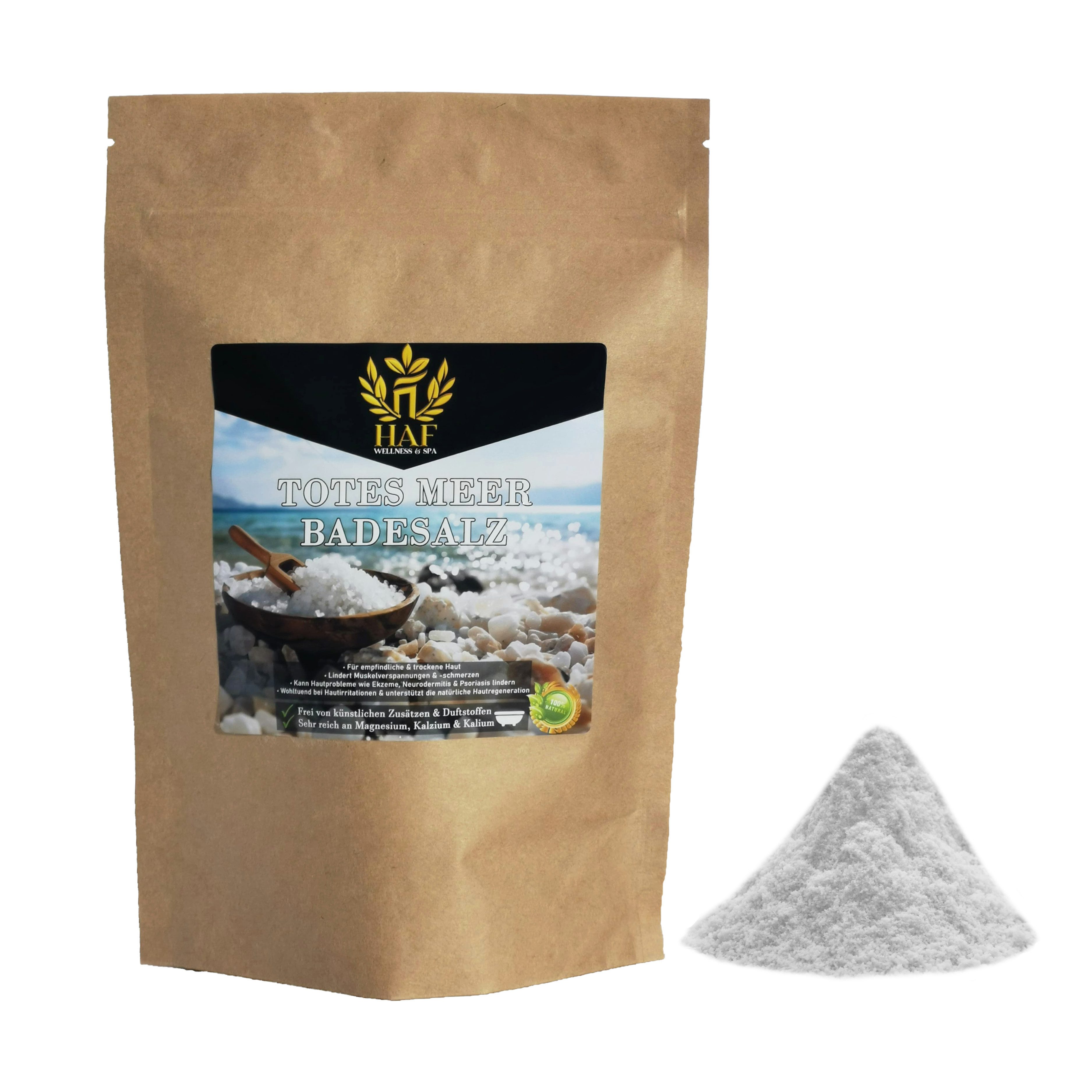 HAF Badesalz Premium Totes Meer Badesalz 1-25kg 100% reines Meersalz als Badezusatz, 1-tlg., Naturbelassen direkt vom toten Meer