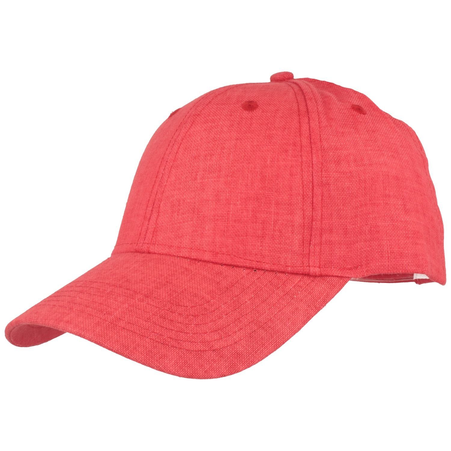 Breiter Baseball Cap Damen Baseball-Cap aus Leinen und Baumwolle 301-Signalrot