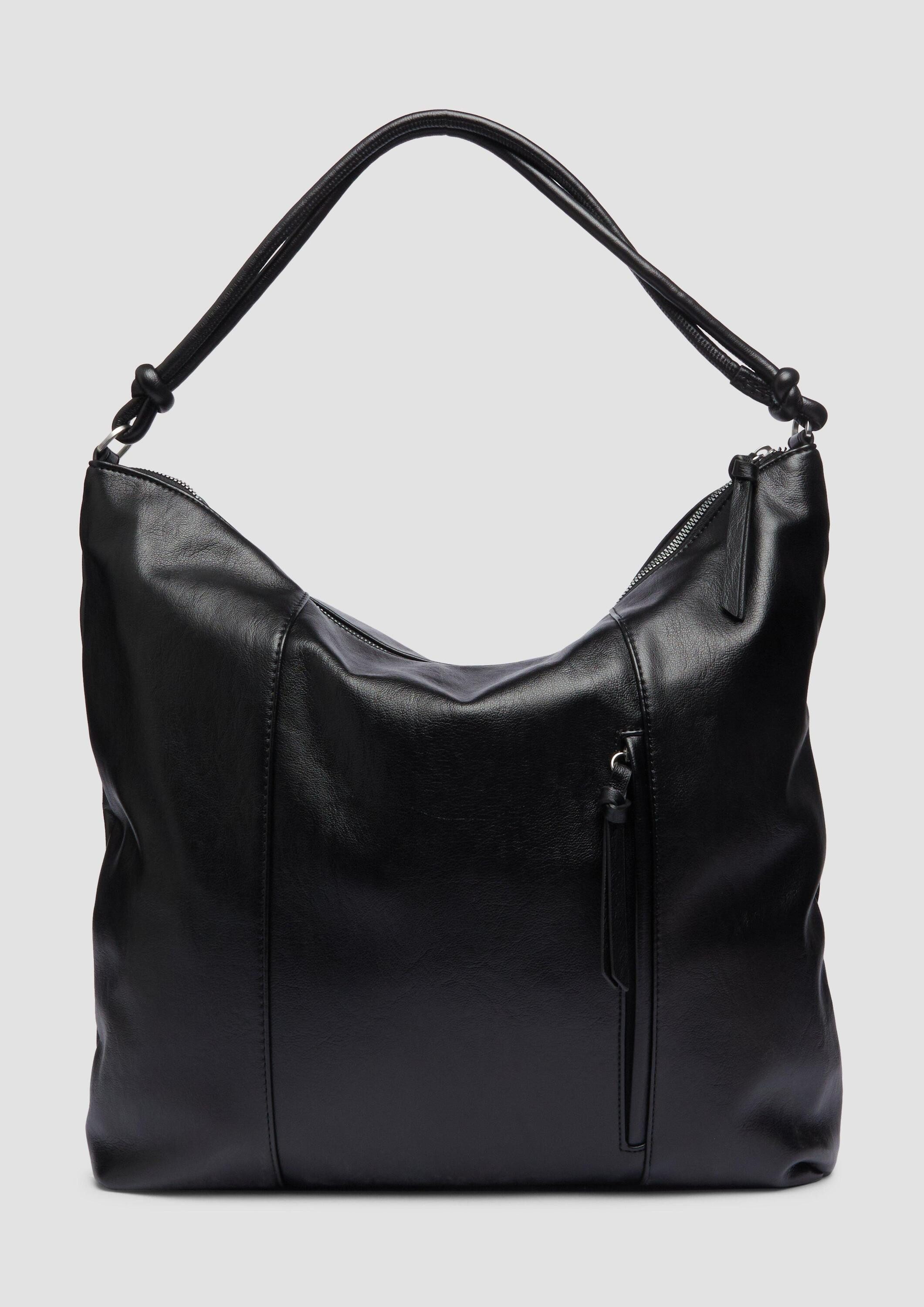 s.Oliver Schultertasche Tasche, Hobo-Bag in Leder-Optik mit Logo-Prägung und Reißverschluss