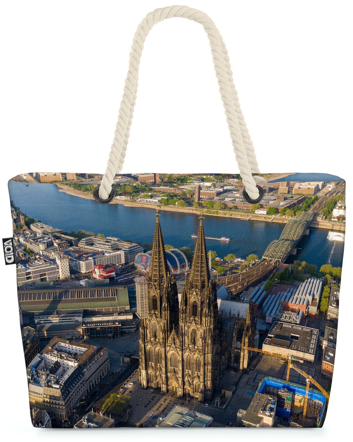 VOID Strandtasche (1-tlg), Kölner Dom Stadt Kölsch Kirche Rhein Fluss Städtetrip Ausflug Innenst