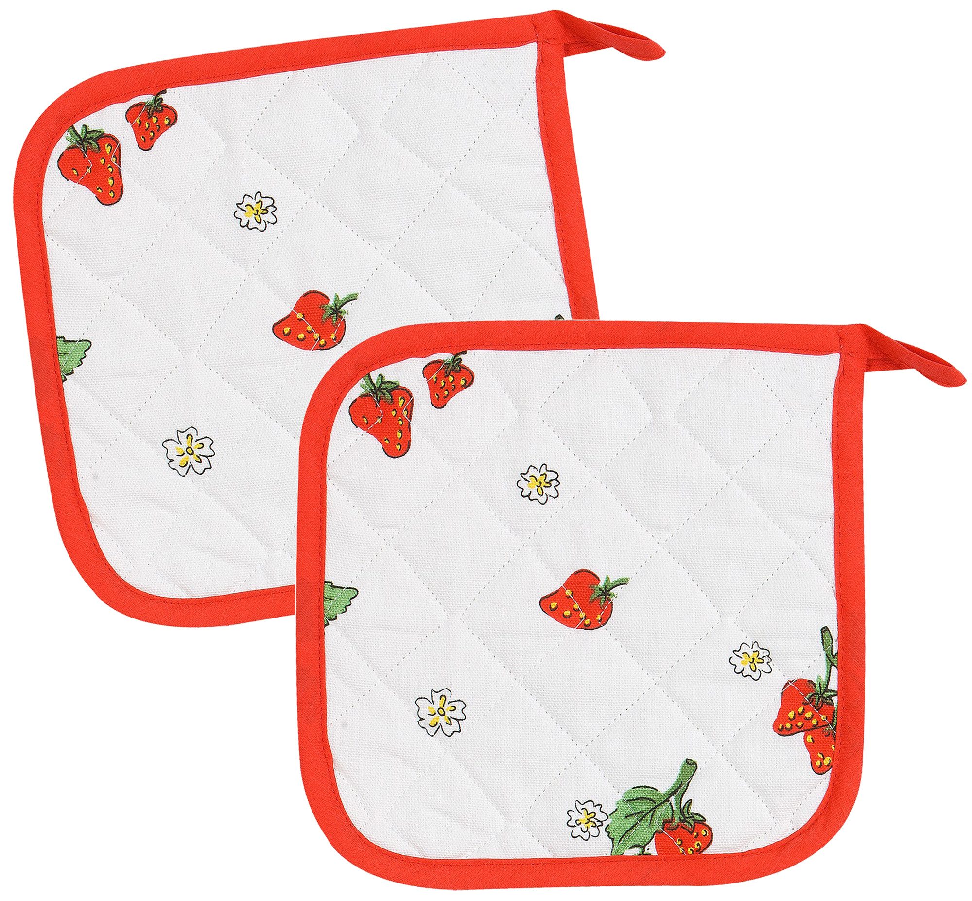 Kracht Topflappen Erdbeere, (2-tlg., 2-teilig), 2er Set Topflappen, wattier günstig online kaufen