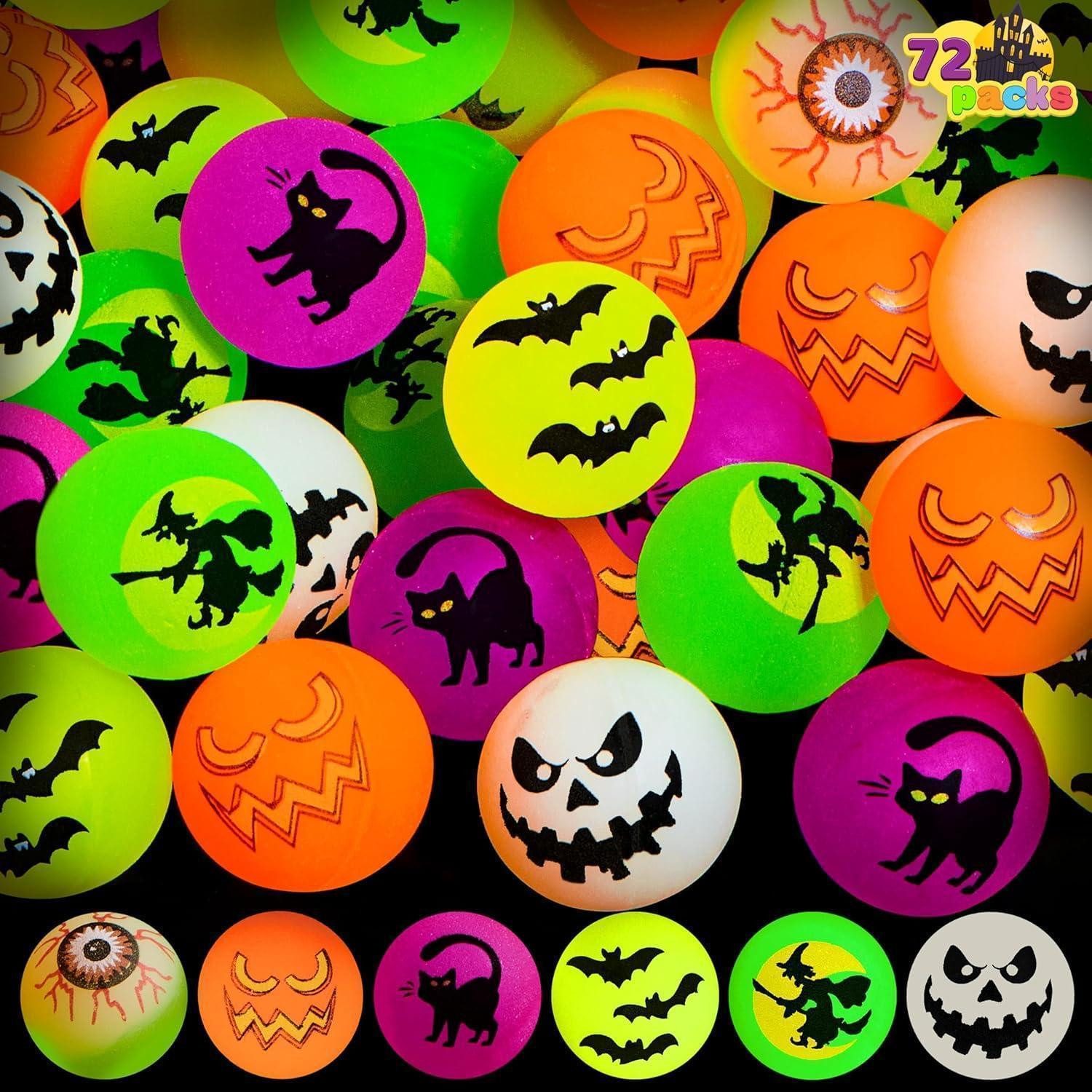 LuxusKollektion Flummi 72 Stück Halloween Flummi im Dunkeln leuchtend 32mm Gummiball Hüpfball