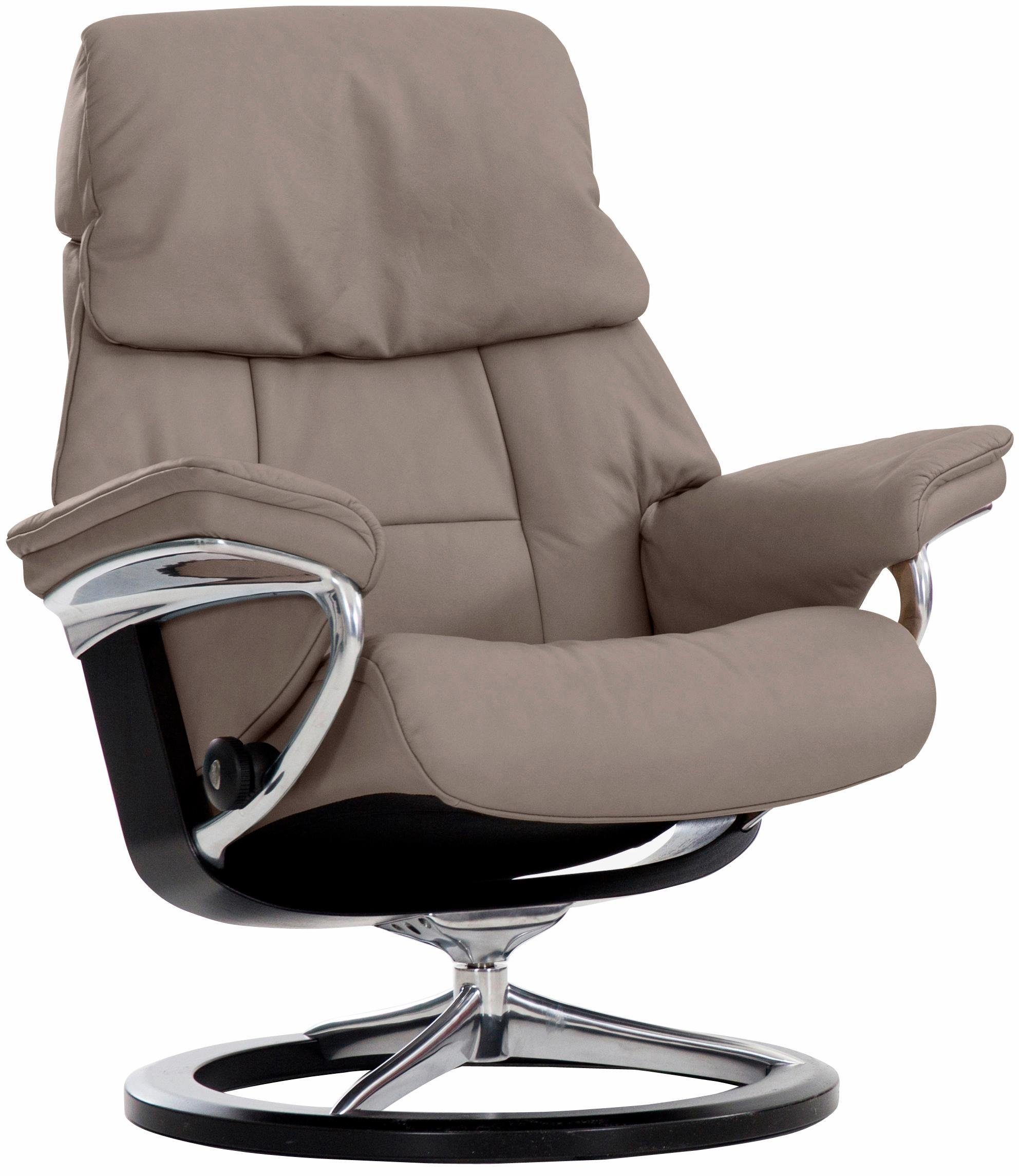 Stressless® Relaxsessel Ruby (Set, Relaxsessel mit Hocker), mit Signature Base, Größe L, Gestell Eiche, Wenge, Braun & Schwarz