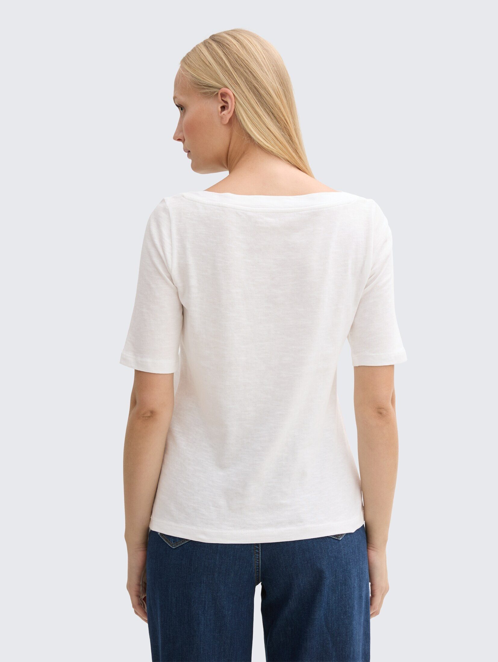 TOM TAILOR T-Shirt T-Shirt T-Shirt mit U-Boot-Ausschnitt